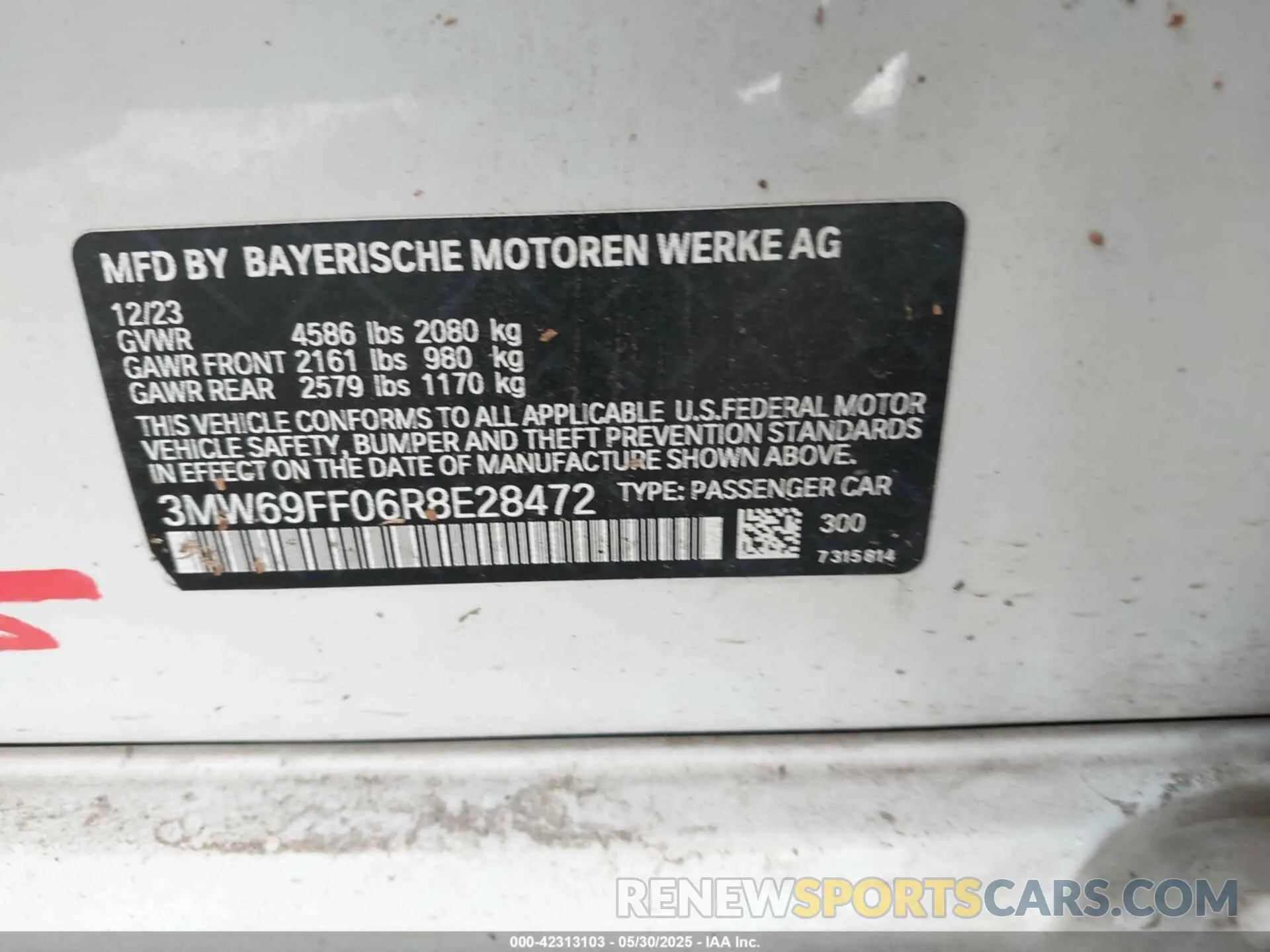 9 fotografías del automóvil dañado 3MW69FF06R8E28472 BMW 3 SERIES 2024