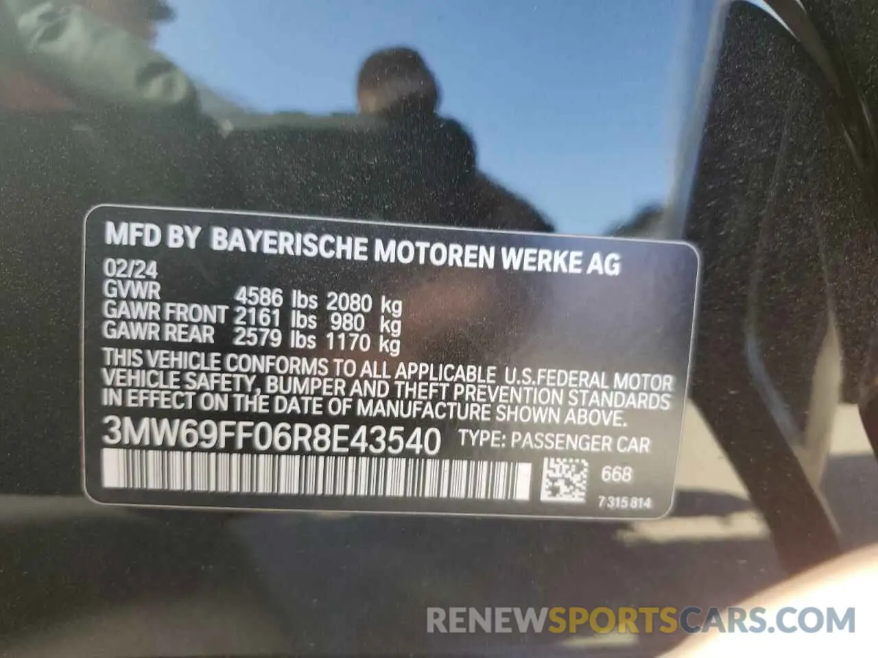 14 fotografías del automóvil dañado 3MW69FF06R8E43540 BMW 3 SERIES 2024