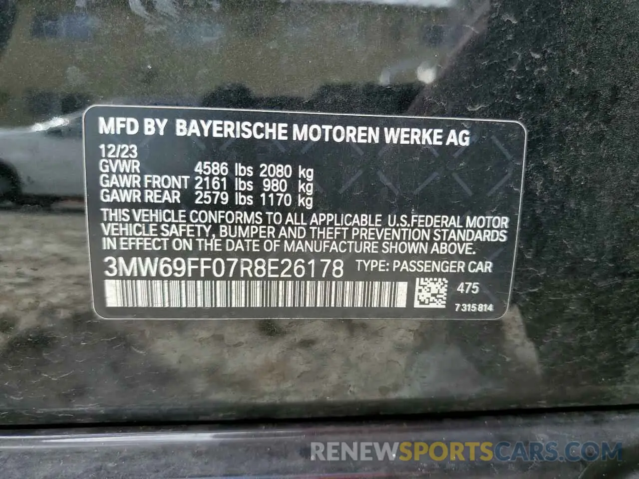 13 fotografías del automóvil dañado 3MW69FF07R8E26178 BMW 3 SERIES 2024