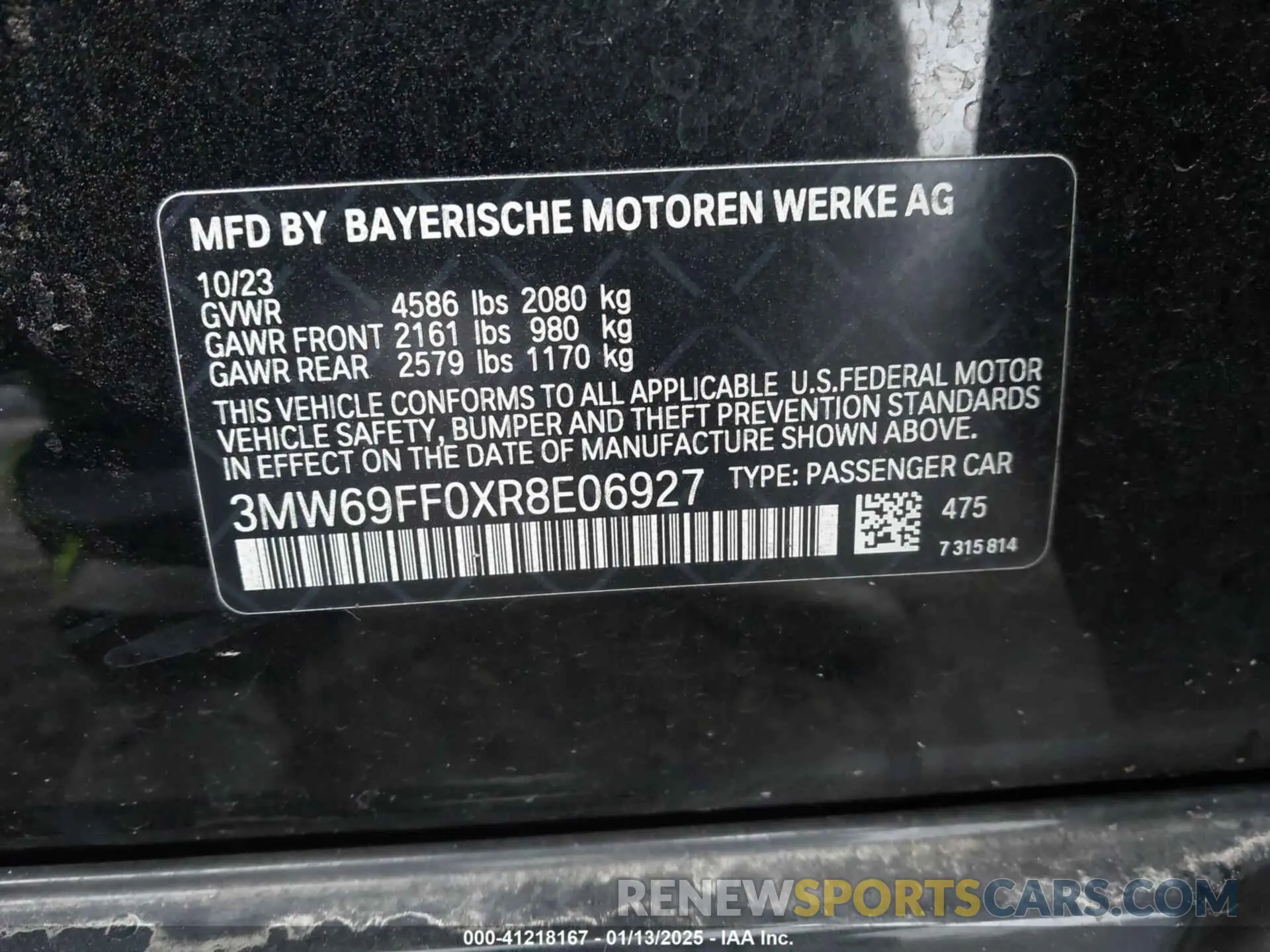 9 fotografías del automóvil dañado 3MW69FF0XR8E06927 BMW 3 SERIES 2024