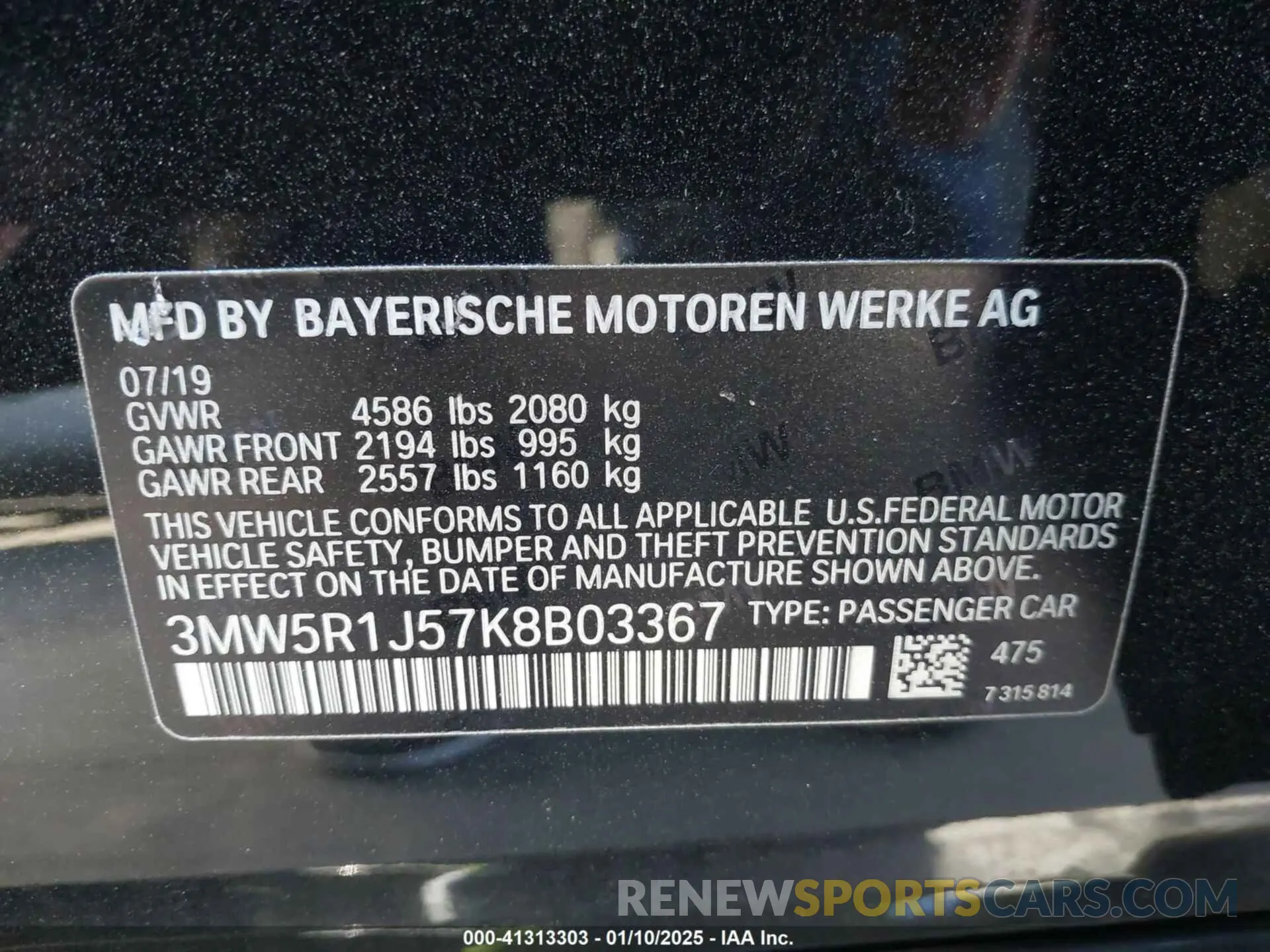 9 fotografías del automóvil dañado 3MW5R1J57K8B03367 BMW 330I 2019