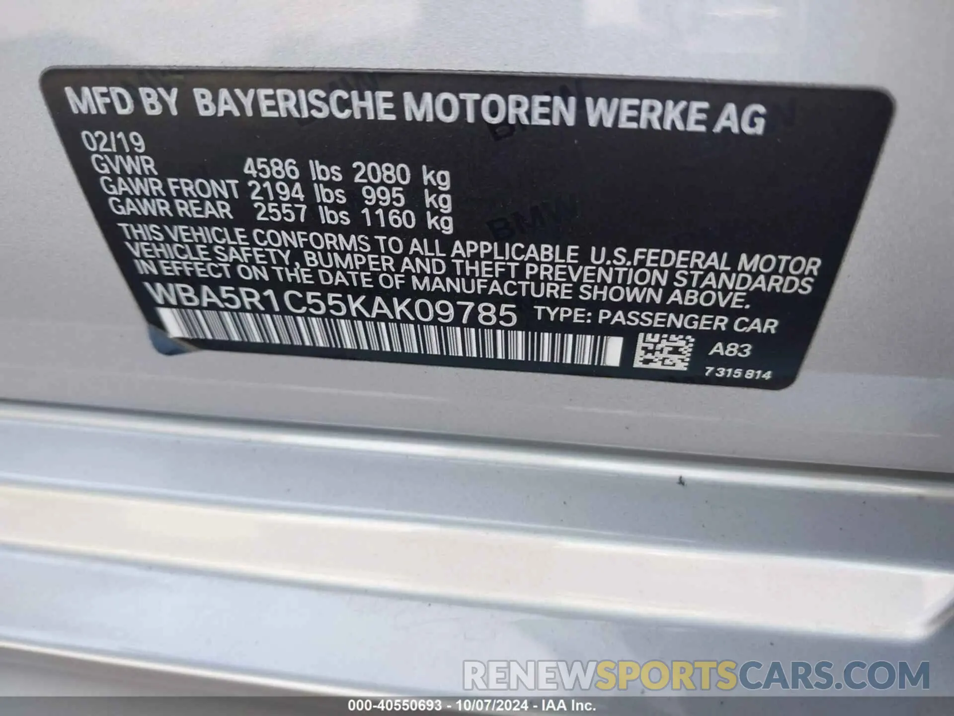 9 fotografías del automóvil dañado WBA5R1C55KAK09785 BMW 330I 2019