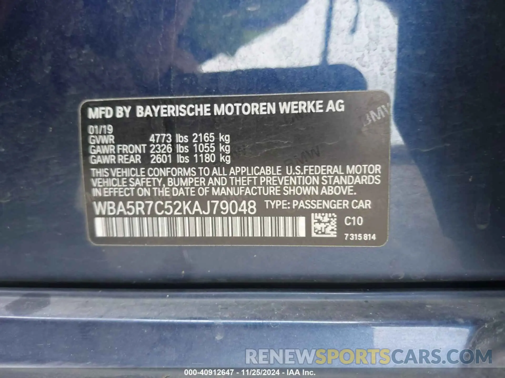 9 fotografías del automóvil dañado WBA5R7C52KAJ79048 BMW 330I 2019