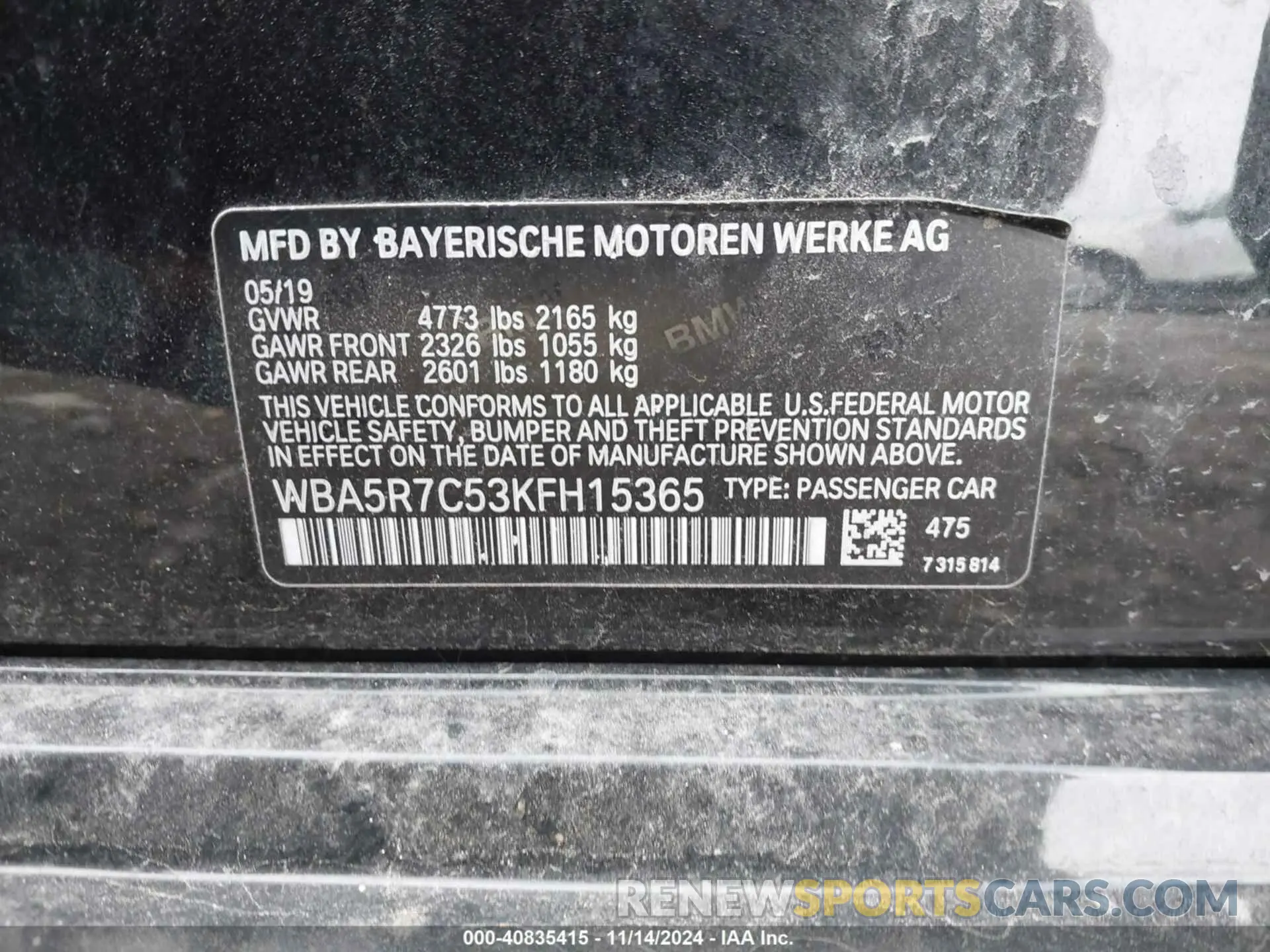 9 fotografías del automóvil dañado WBA5R7C53KFH15365 BMW 330I 2019