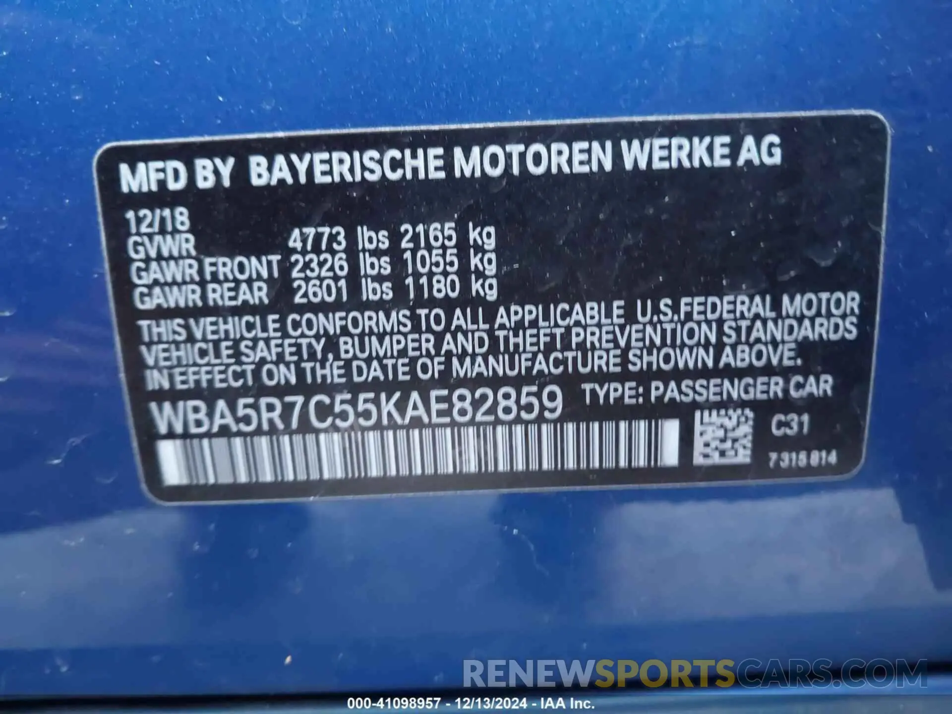9 fotografías del automóvil dañado WBA5R7C55KAE82859 BMW 330I 2019