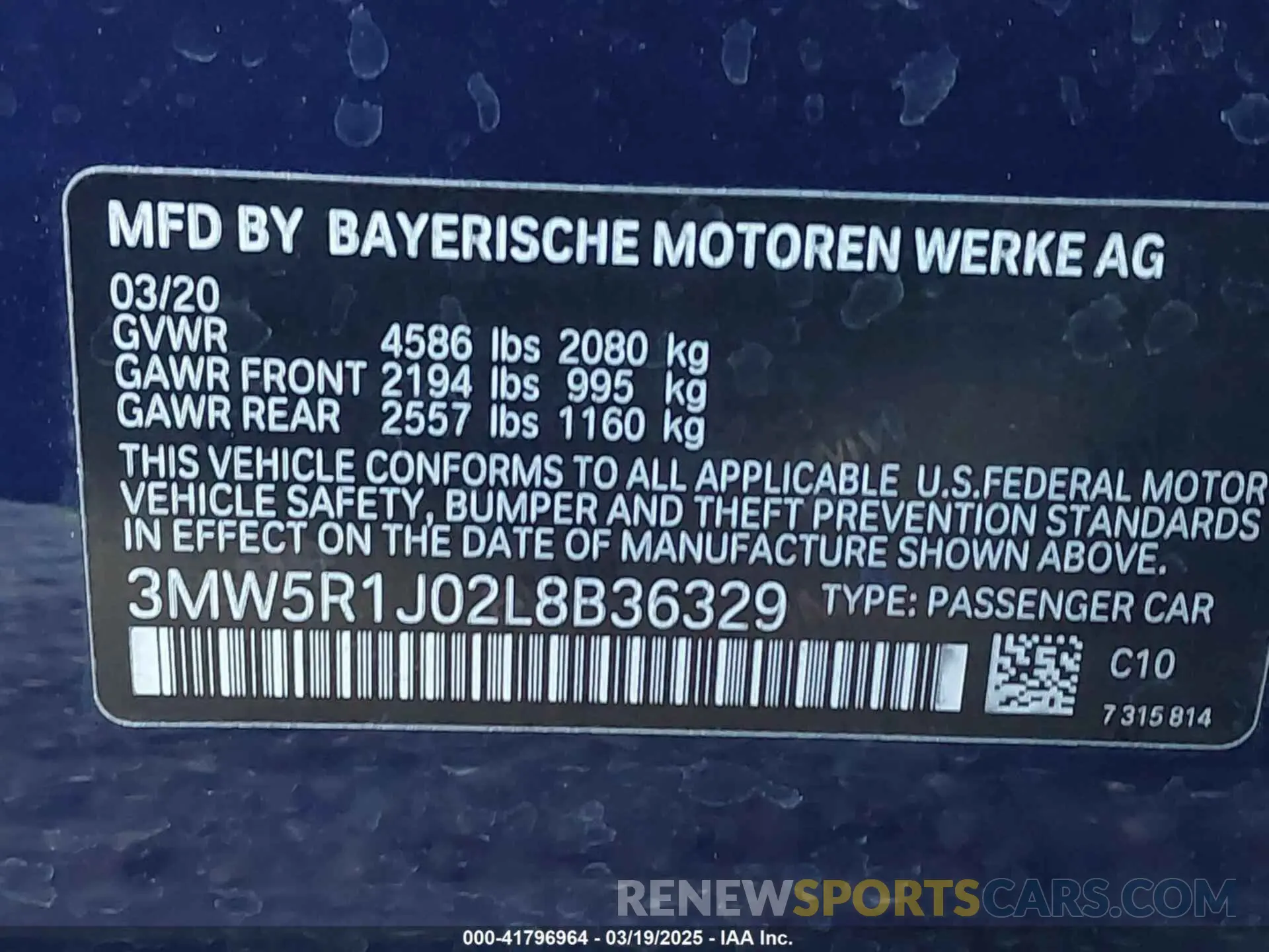 9 fotografías del automóvil dañado 3MW5R1J02L8B36329 BMW 330I 2020