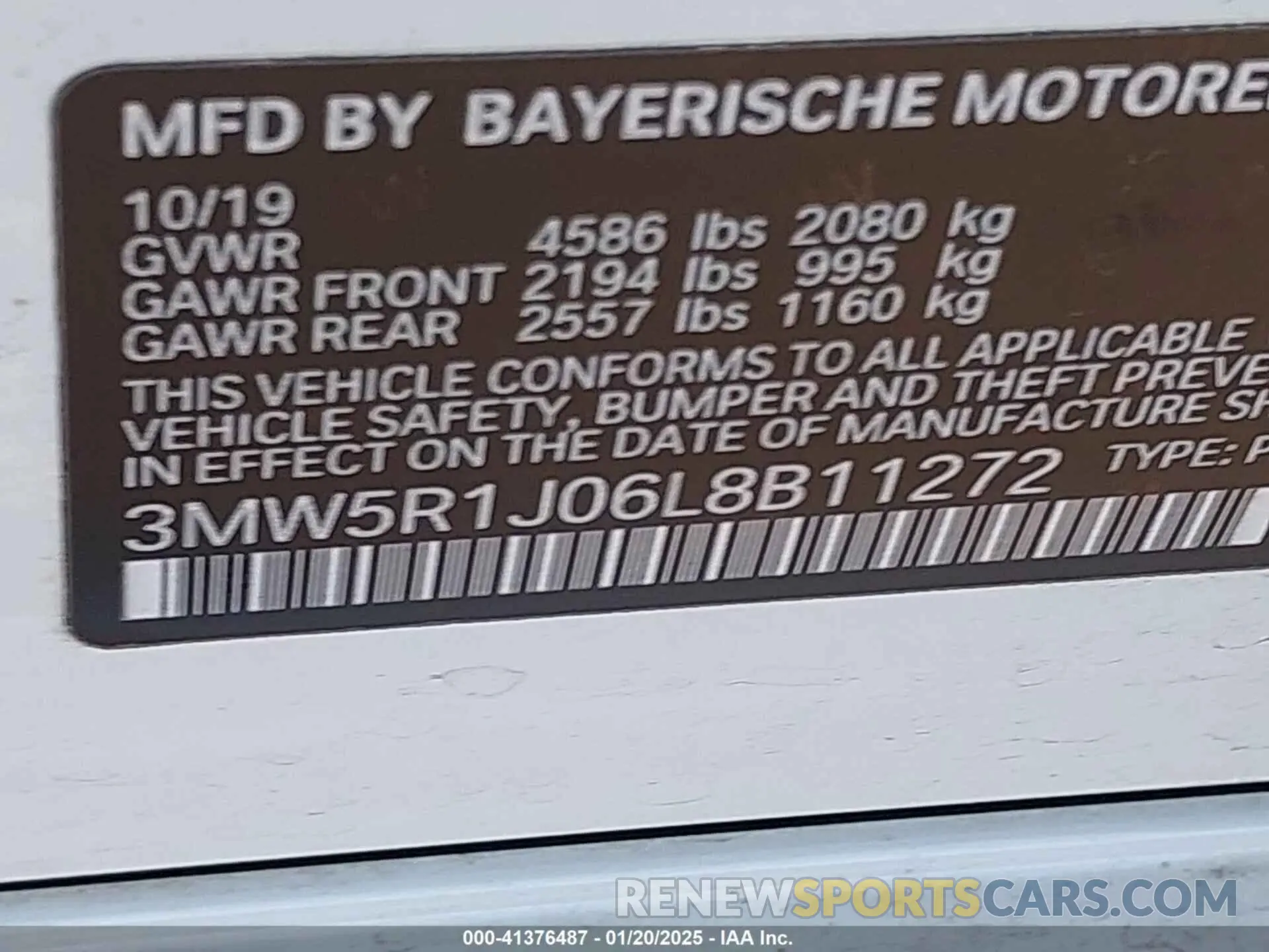 9 fotografías del automóvil dañado 3MW5R1J06L8B11272 BMW 330I 2020