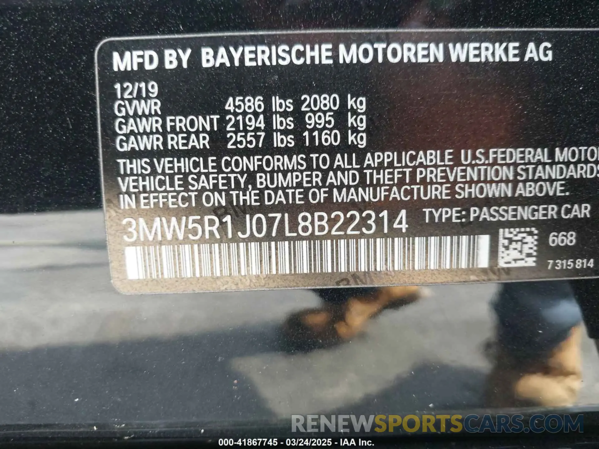 9 fotografías del automóvil dañado 3MW5R1J07L8B22314 BMW 330I 2020