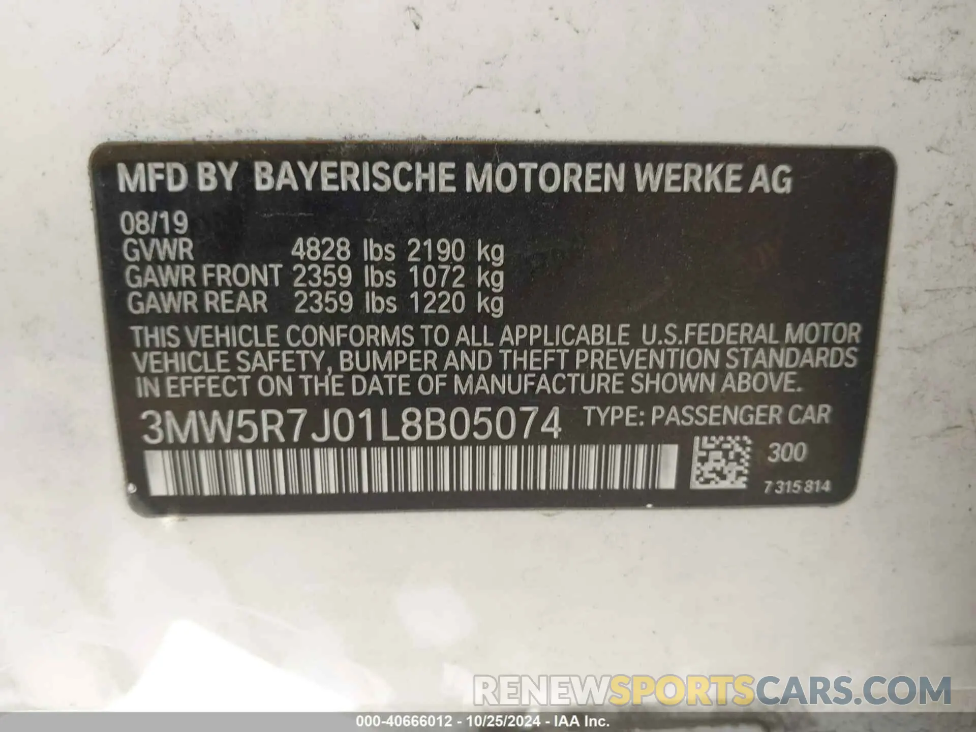 9 fotografías del automóvil dañado 3MW5R7J01L8B05074 BMW 330I 2020