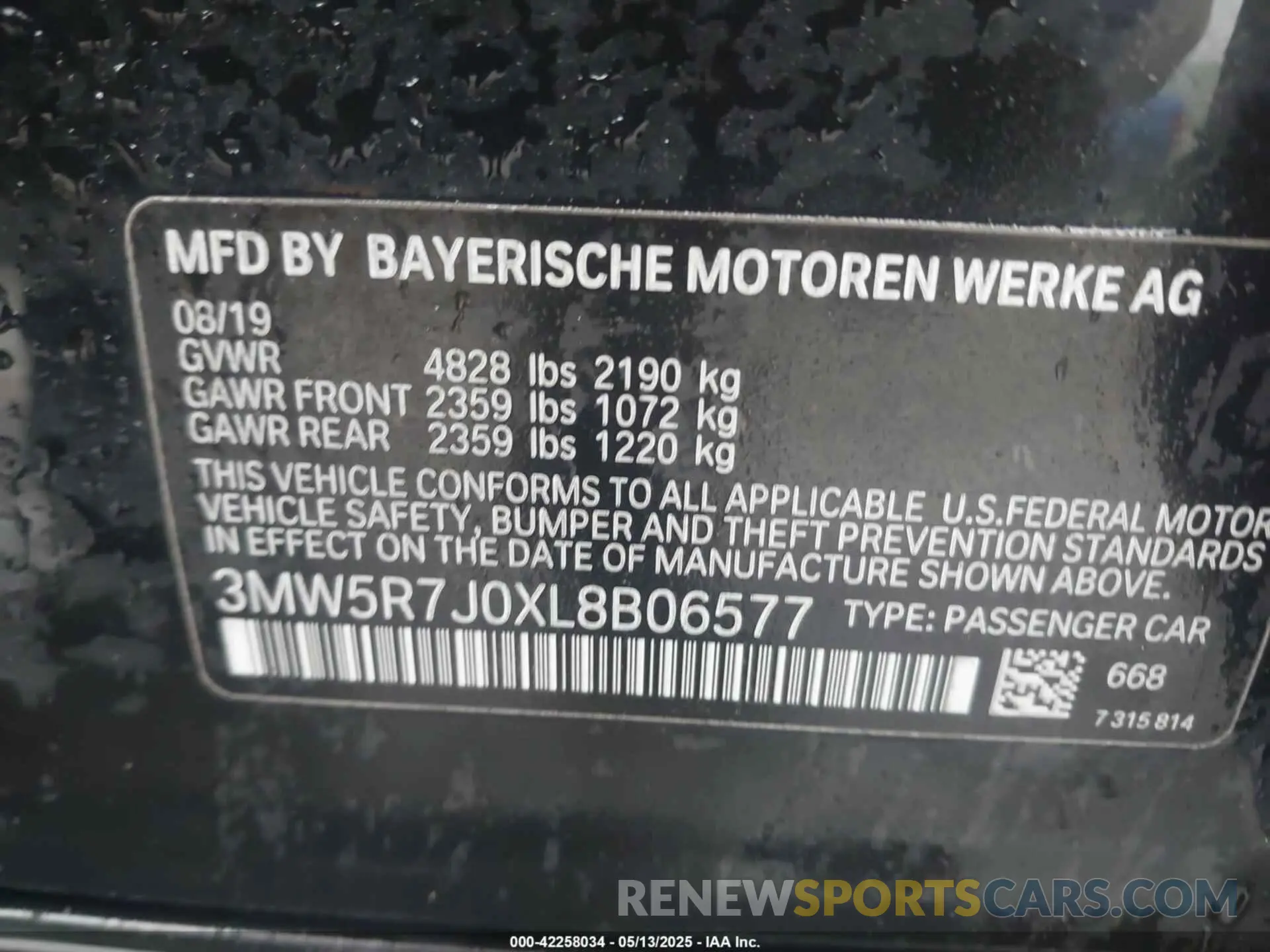 9 fotografías del automóvil dañado 3MW5R7J0XL8B06577 BMW 330I 2020
