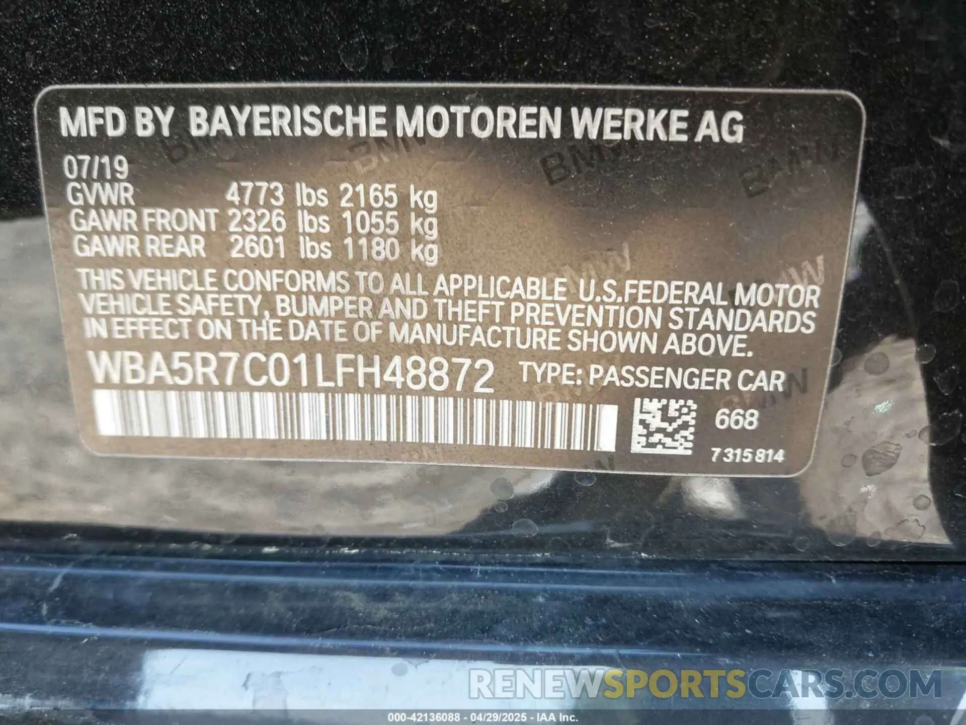 9 fotografías del automóvil dañado WBA5R7C01LFH48872 BMW 330I 2020
