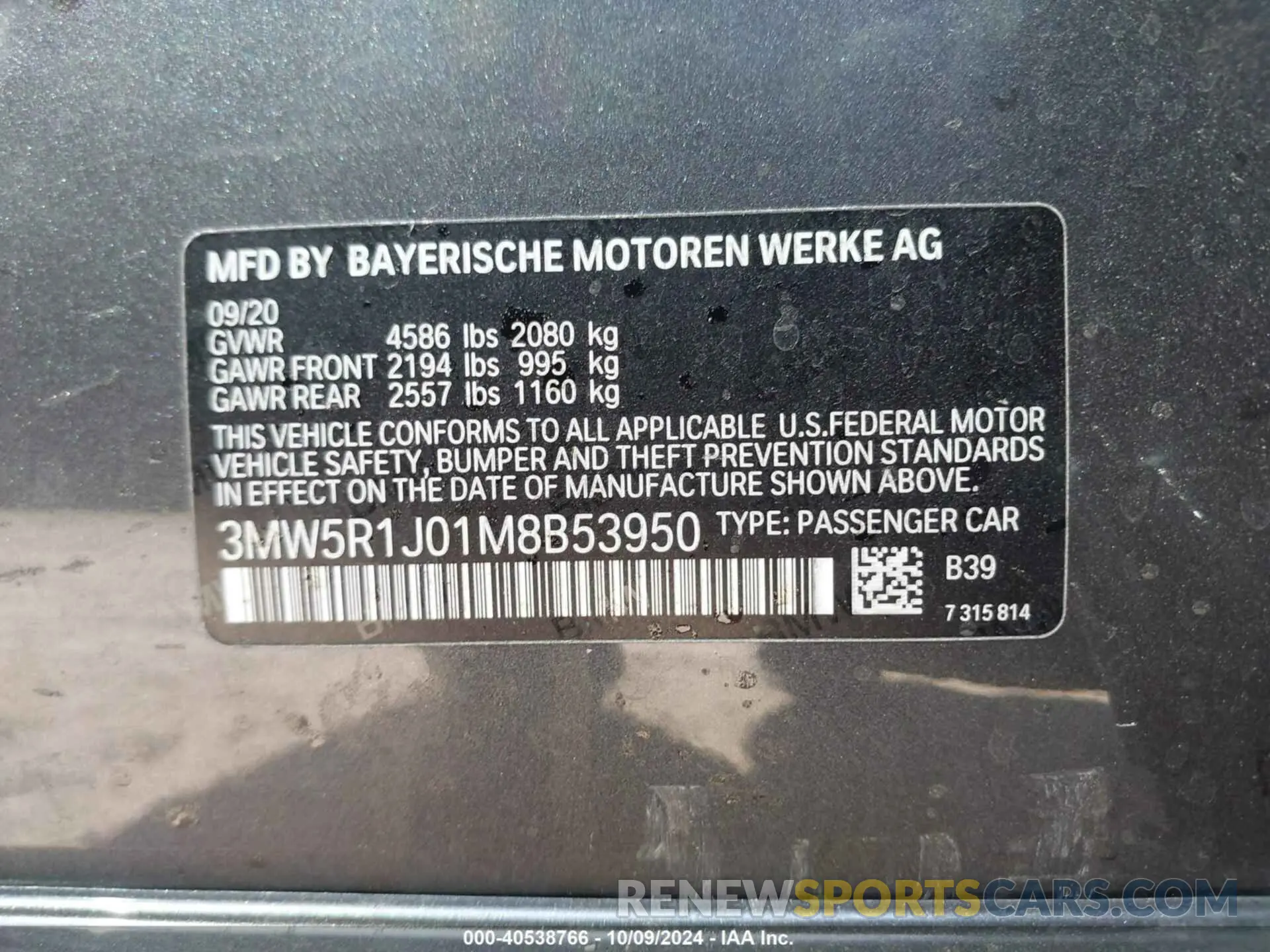 9 fotografías del automóvil dañado 3MW5R1J01M8B53950 BMW 330I 2021