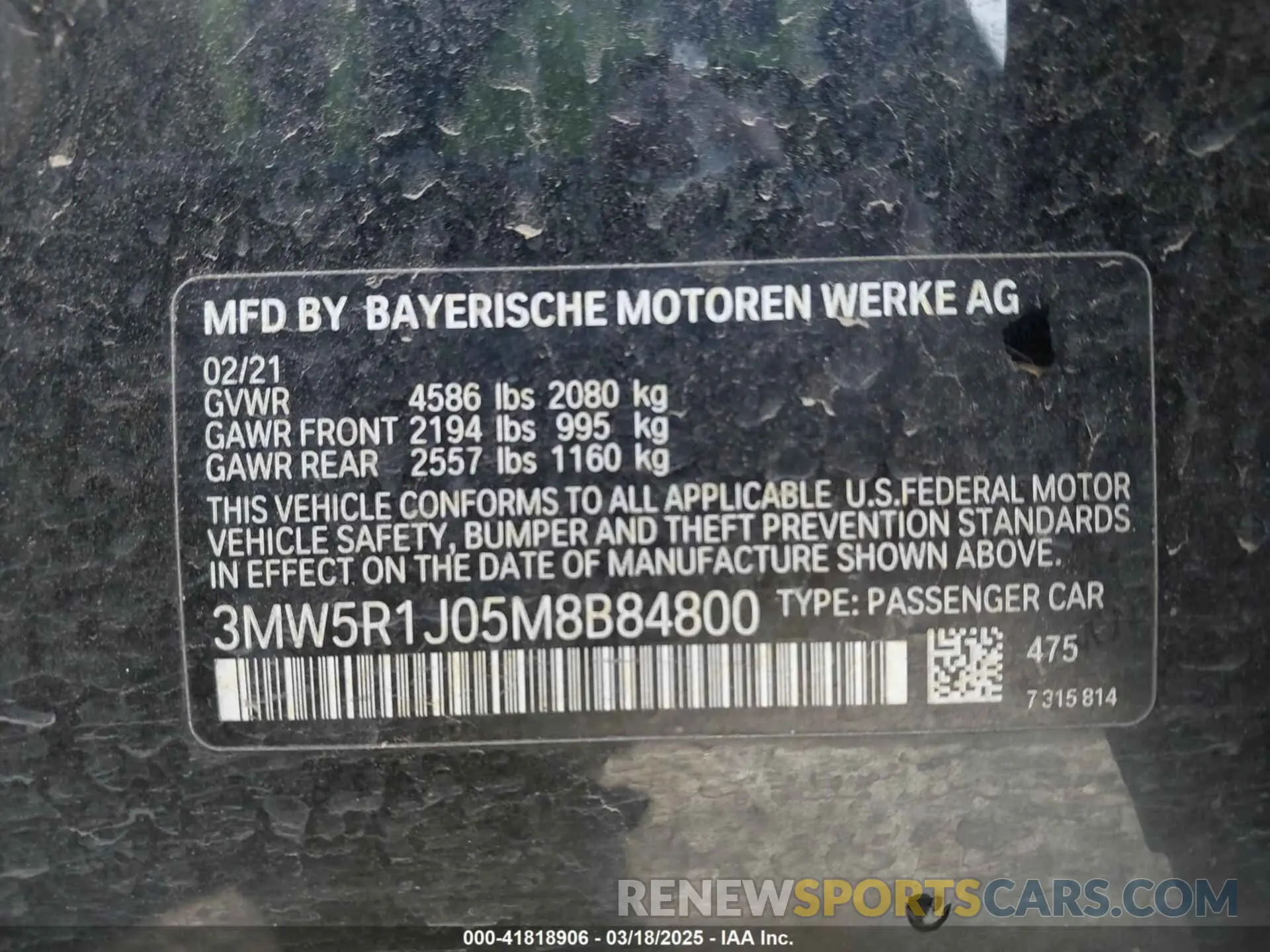 9 fotografías del automóvil dañado 3MW5R1J05M8B84800 BMW 330I 2021