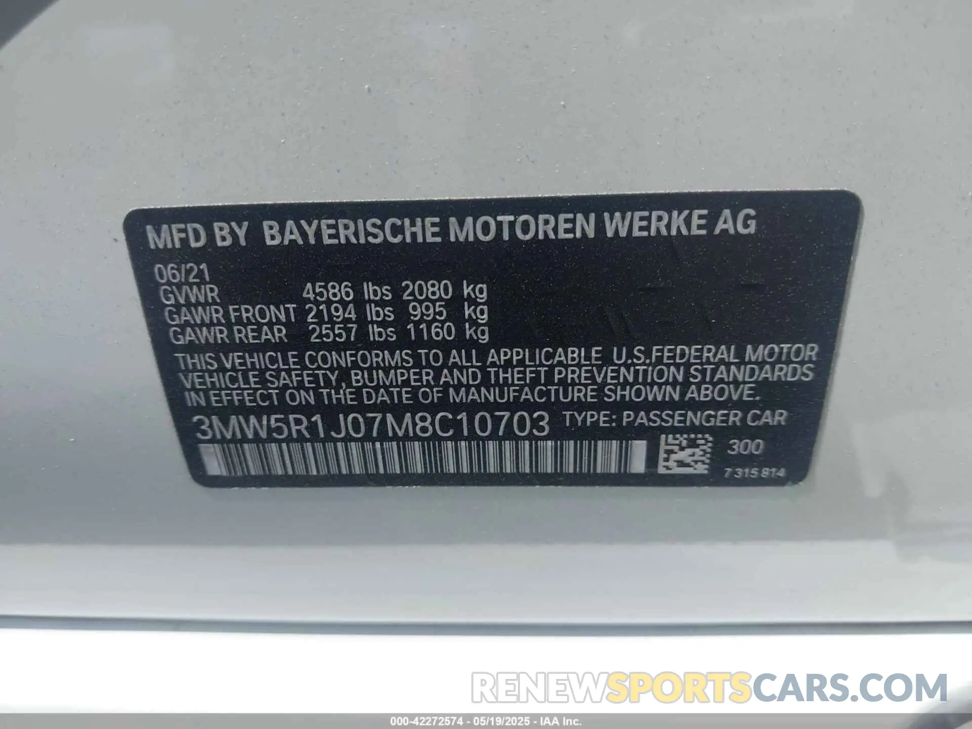 9 fotografías del automóvil dañado 3MW5R1J07M8C10703 BMW 330I 2021