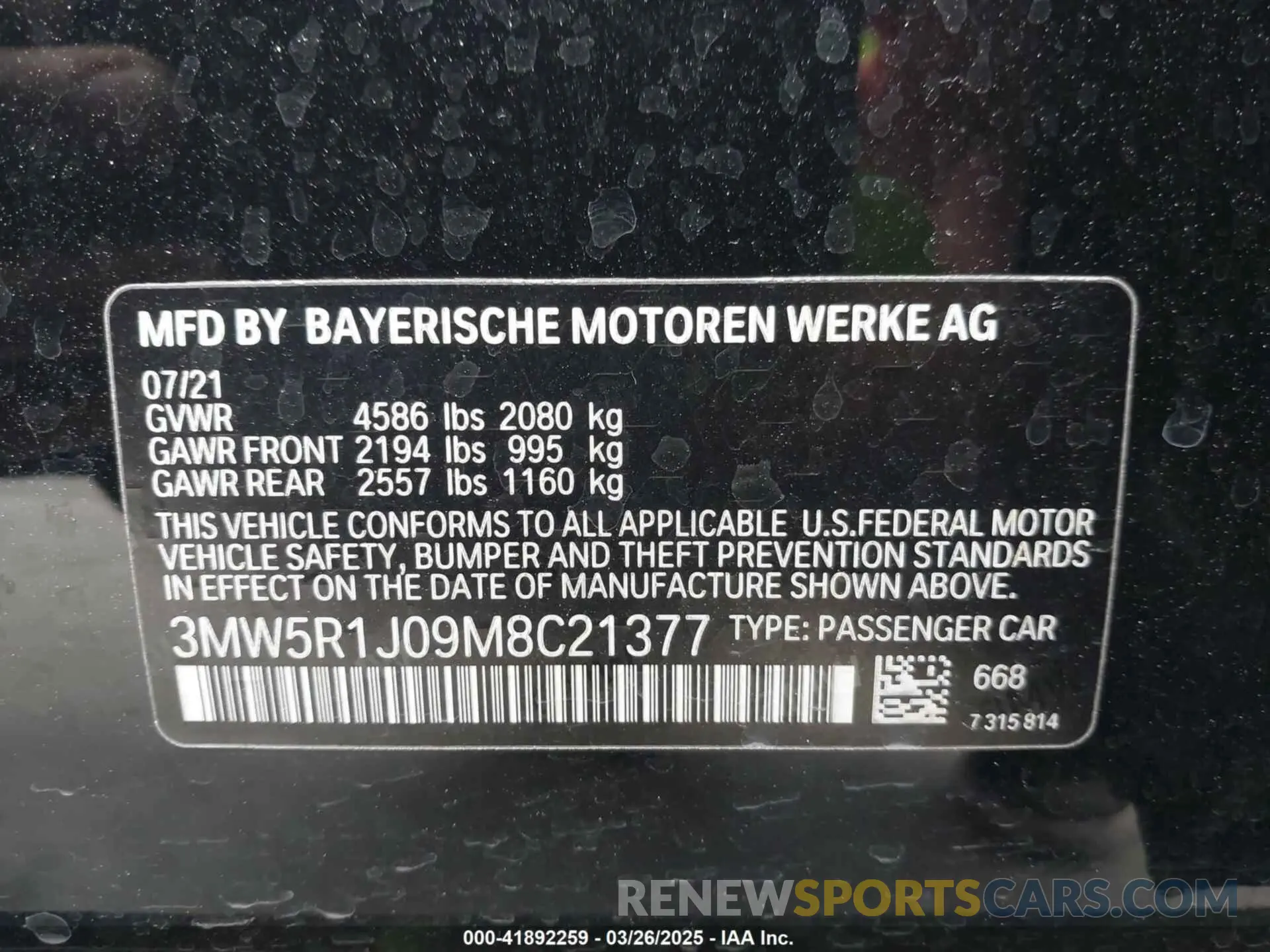 9 fotografías del automóvil dañado 3MW5R1J09M8C21377 BMW 330I 2021