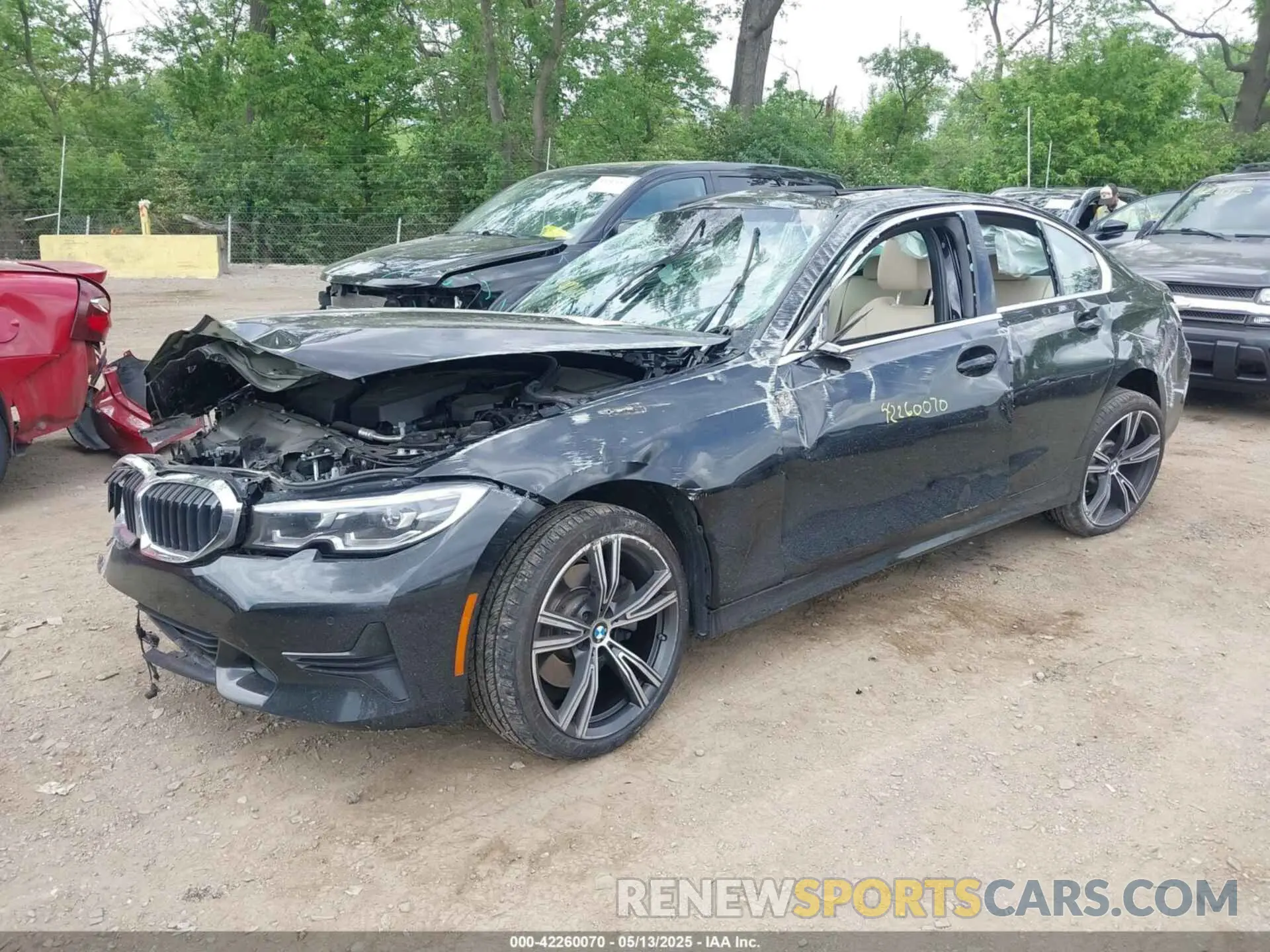 2 fotografías del automóvil dañado 3MW5R7J00M8B79538 BMW 330I 2021