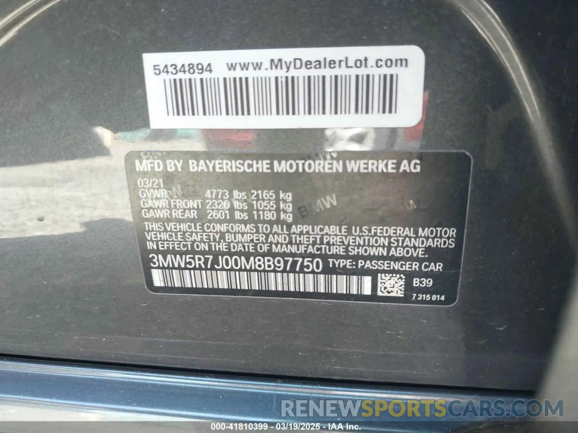 9 fotografías del automóvil dañado 3MW5R7J00M8B97750 BMW 330I 2021