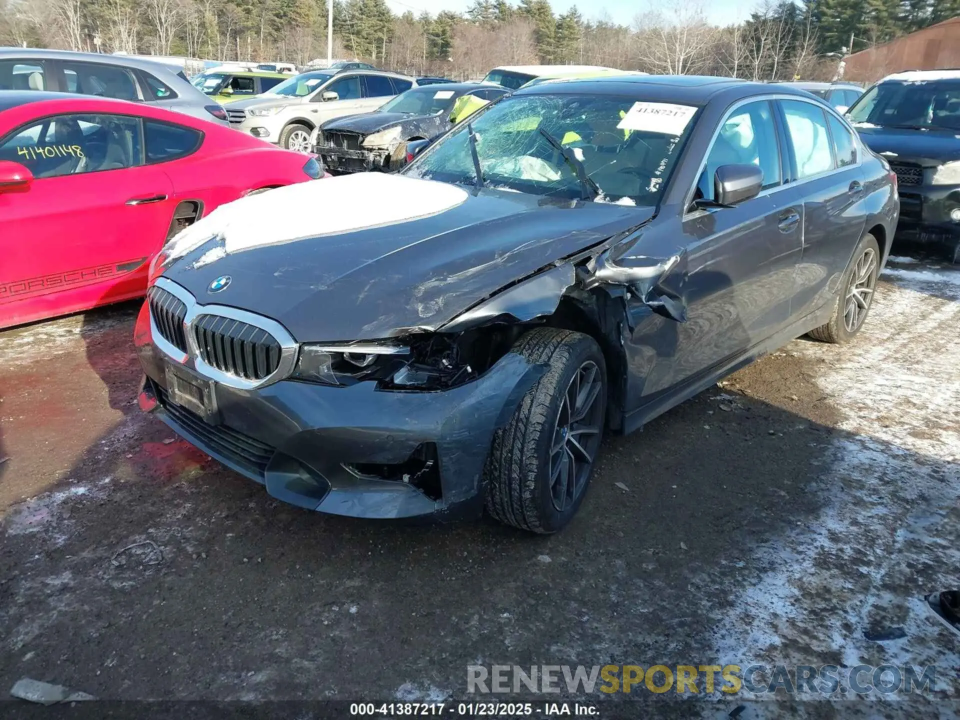 2 fotografías del automóvil dañado 3MW5R7J02M8C21224 BMW 330I 2021
