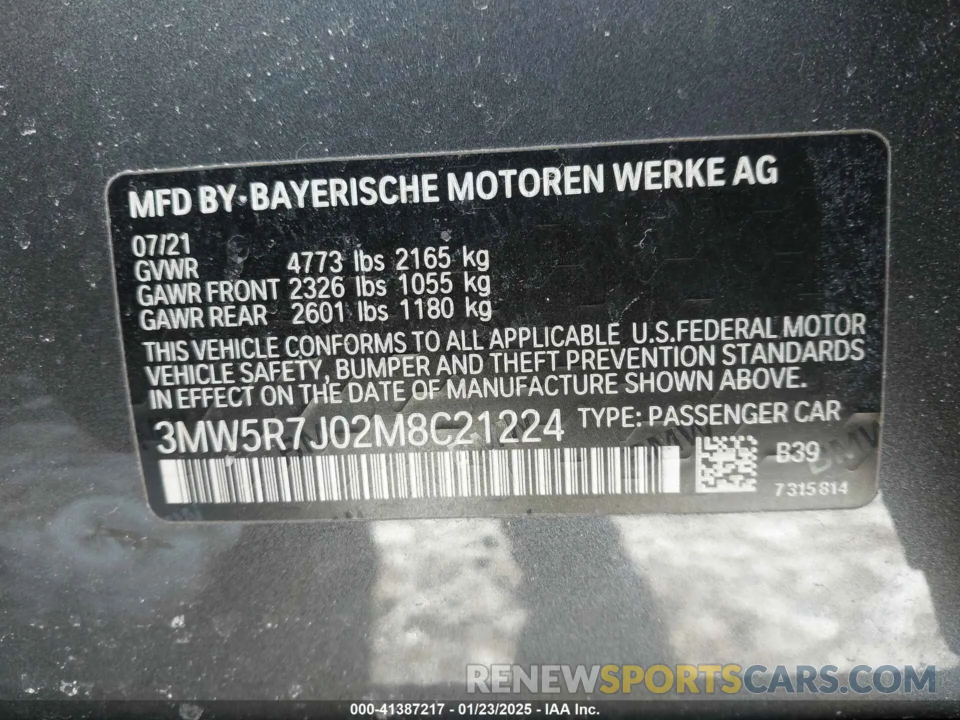 9 fotografías del automóvil dañado 3MW5R7J02M8C21224 BMW 330I 2021