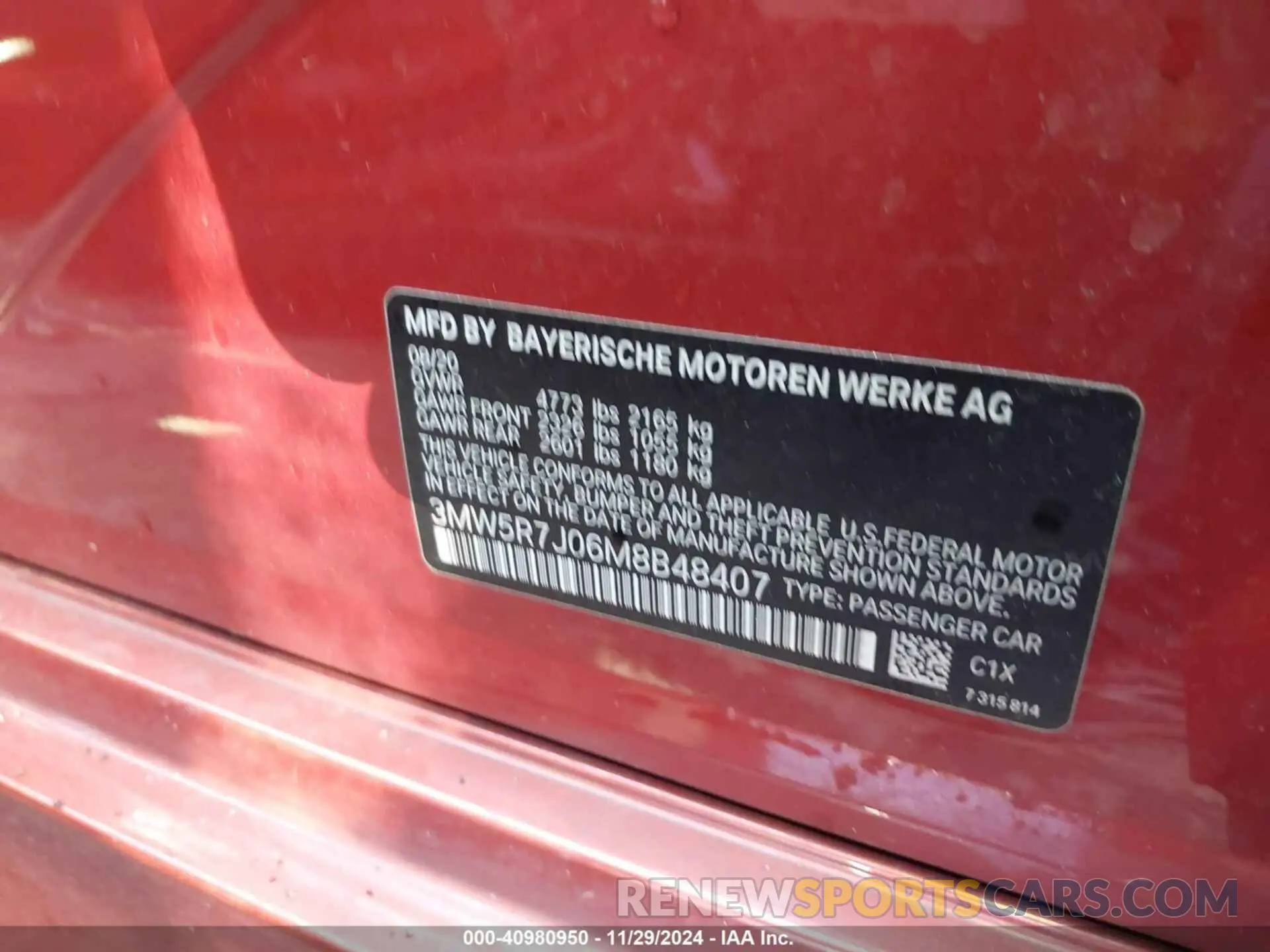 9 fotografías del automóvil dañado 3MW5R7J06M8B48407 BMW 330I 2021