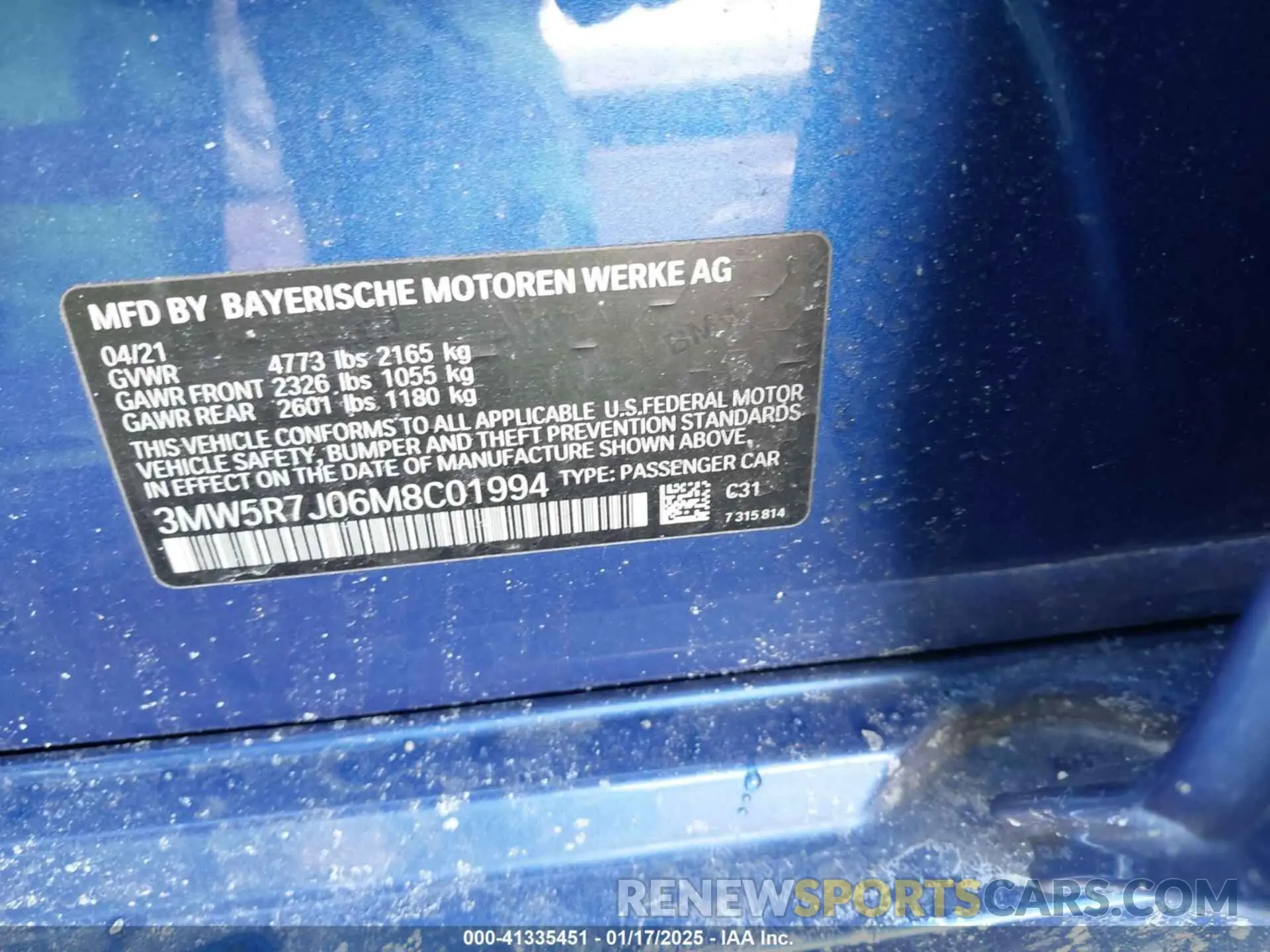 9 fotografías del automóvil dañado 3MW5R7J06M8C01994 BMW 330I 2021