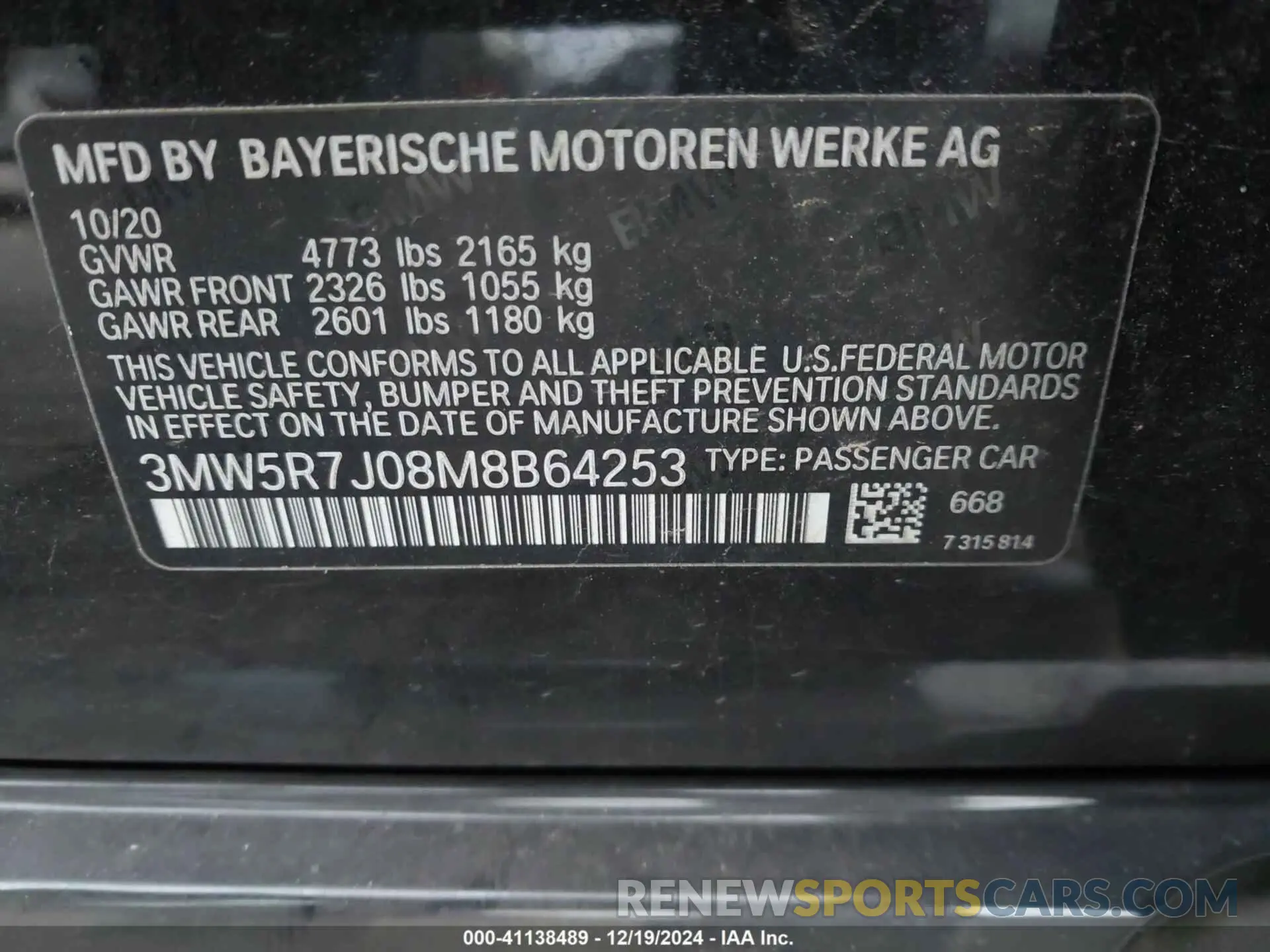 9 fotografías del automóvil dañado 3MW5R7J08M8B64253 BMW 330I 2021