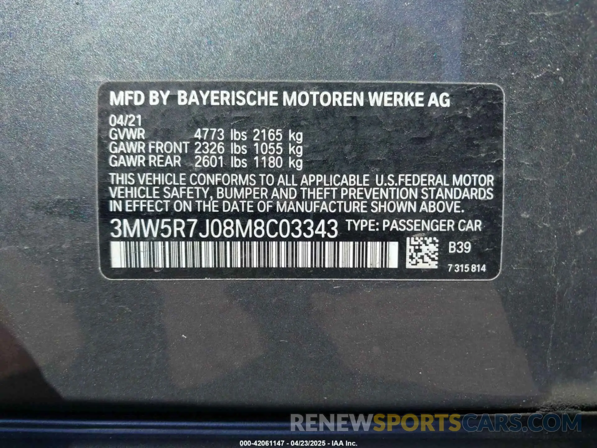 9 fotografías del automóvil dañado 3MW5R7J08M8C03343 BMW 330I 2021