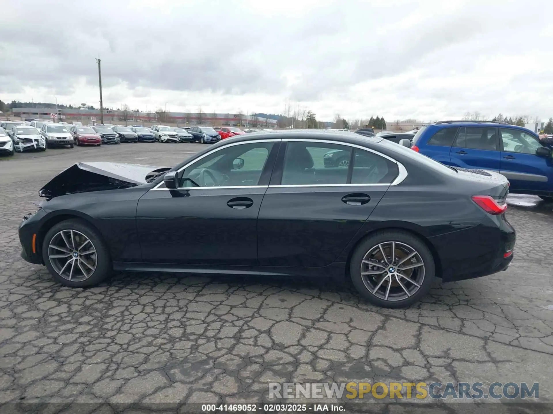 14 fotografías del automóvil dañado 3MW5R7J08M8C16500 BMW 330I 2021