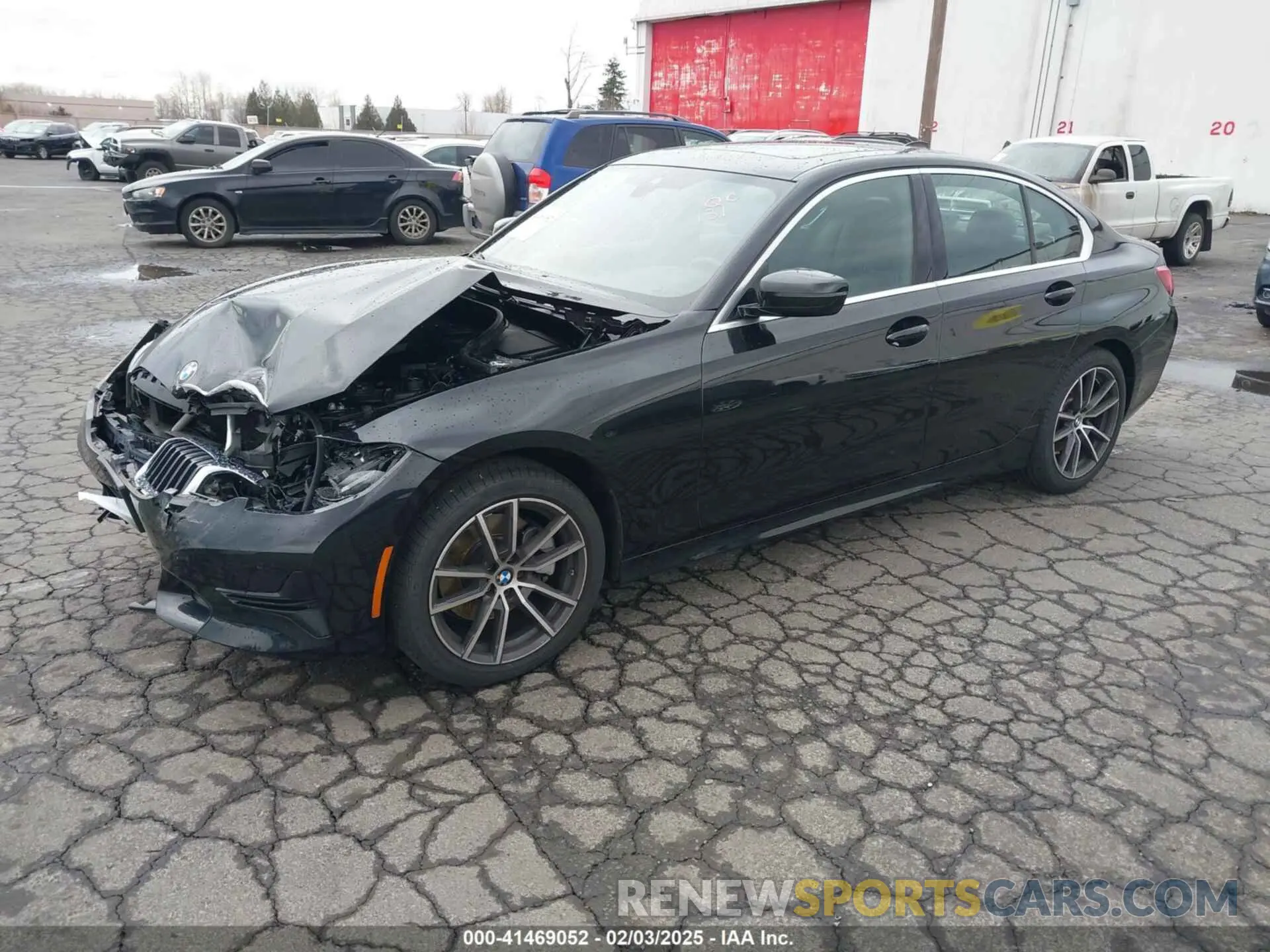 2 fotografías del automóvil dañado 3MW5R7J08M8C16500 BMW 330I 2021