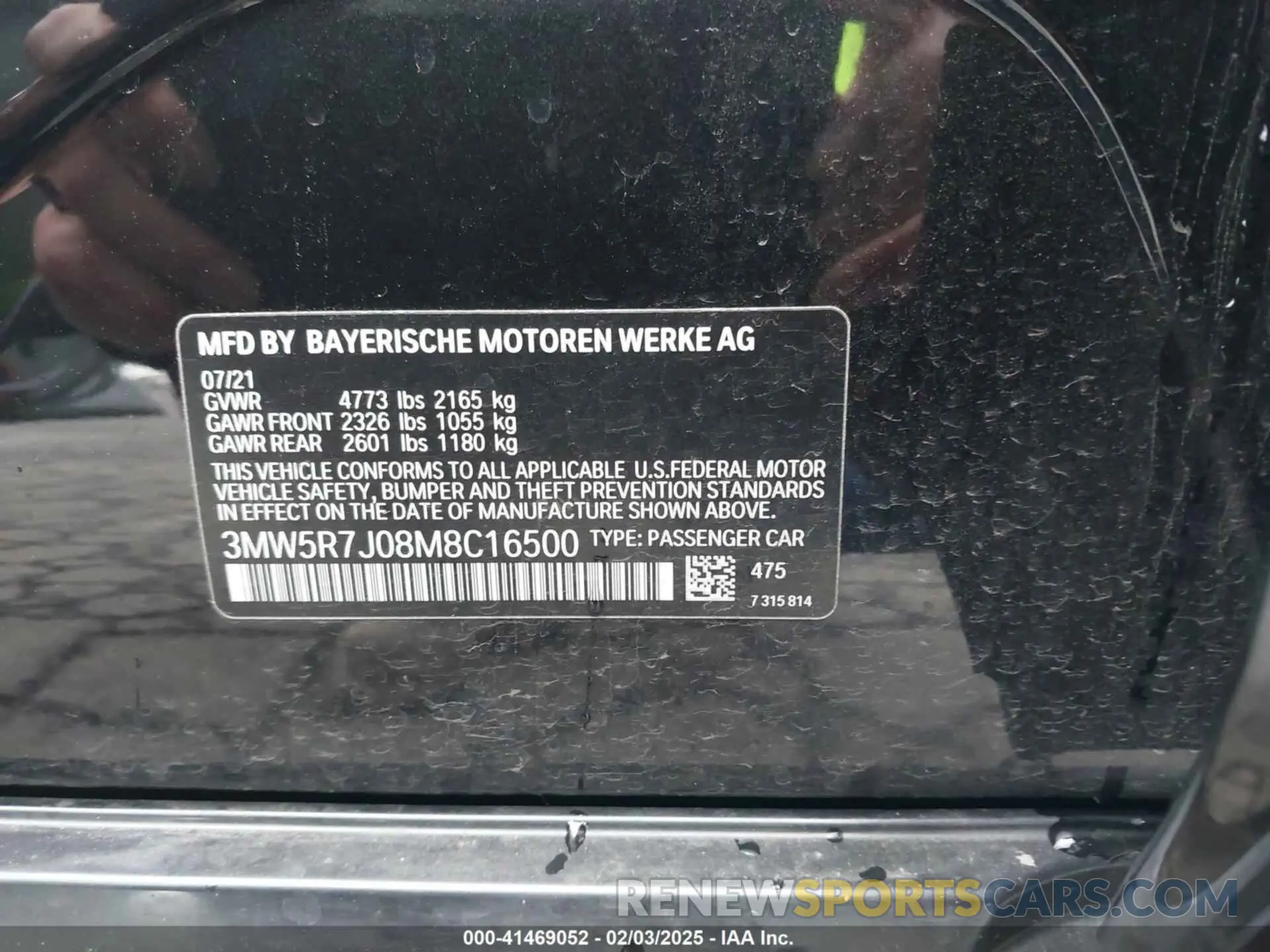 9 fotografías del automóvil dañado 3MW5R7J08M8C16500 BMW 330I 2021
