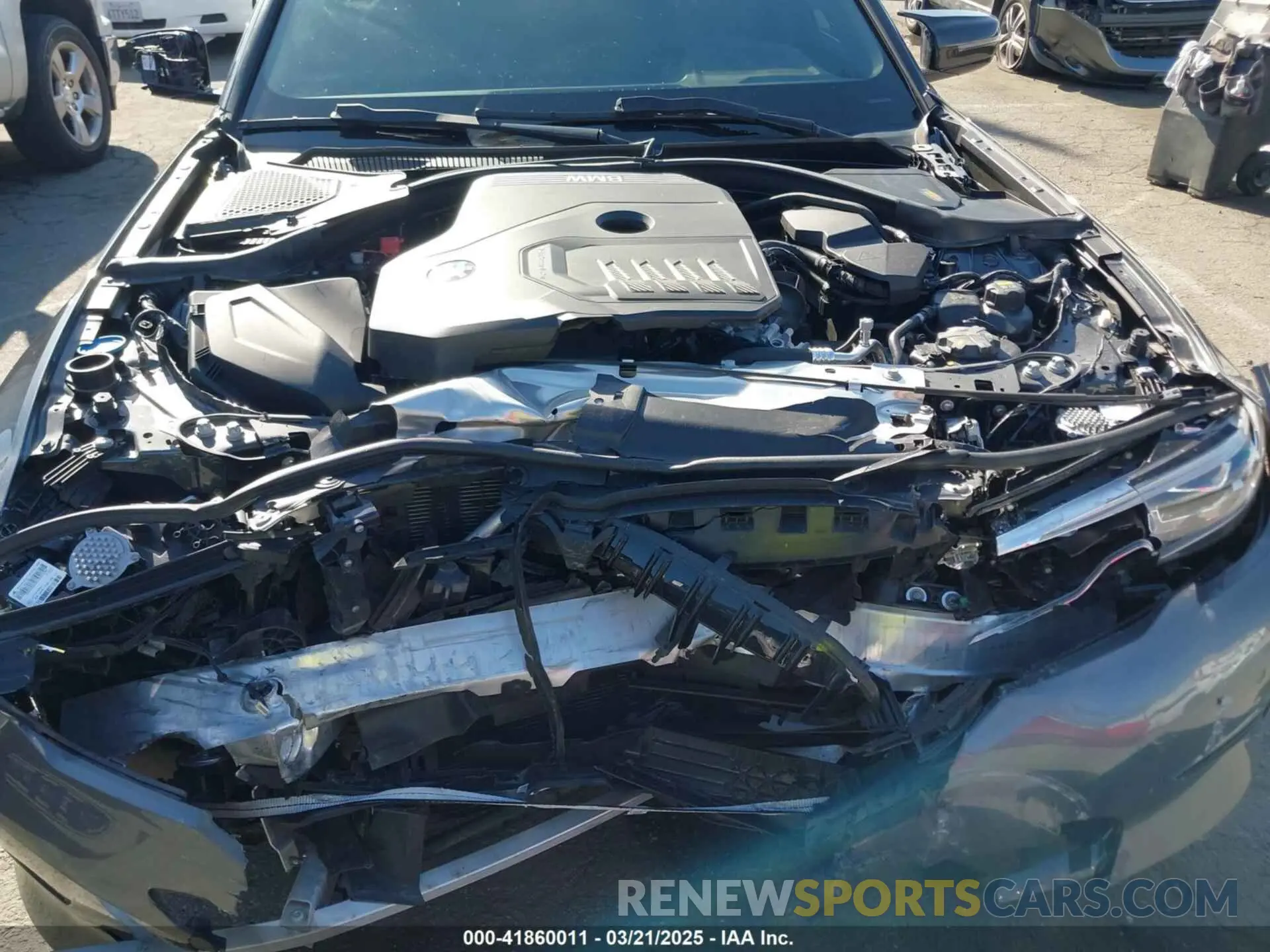 10 fotografías del automóvil dañado WBA5R7C06MFL21234 BMW 330I 2021