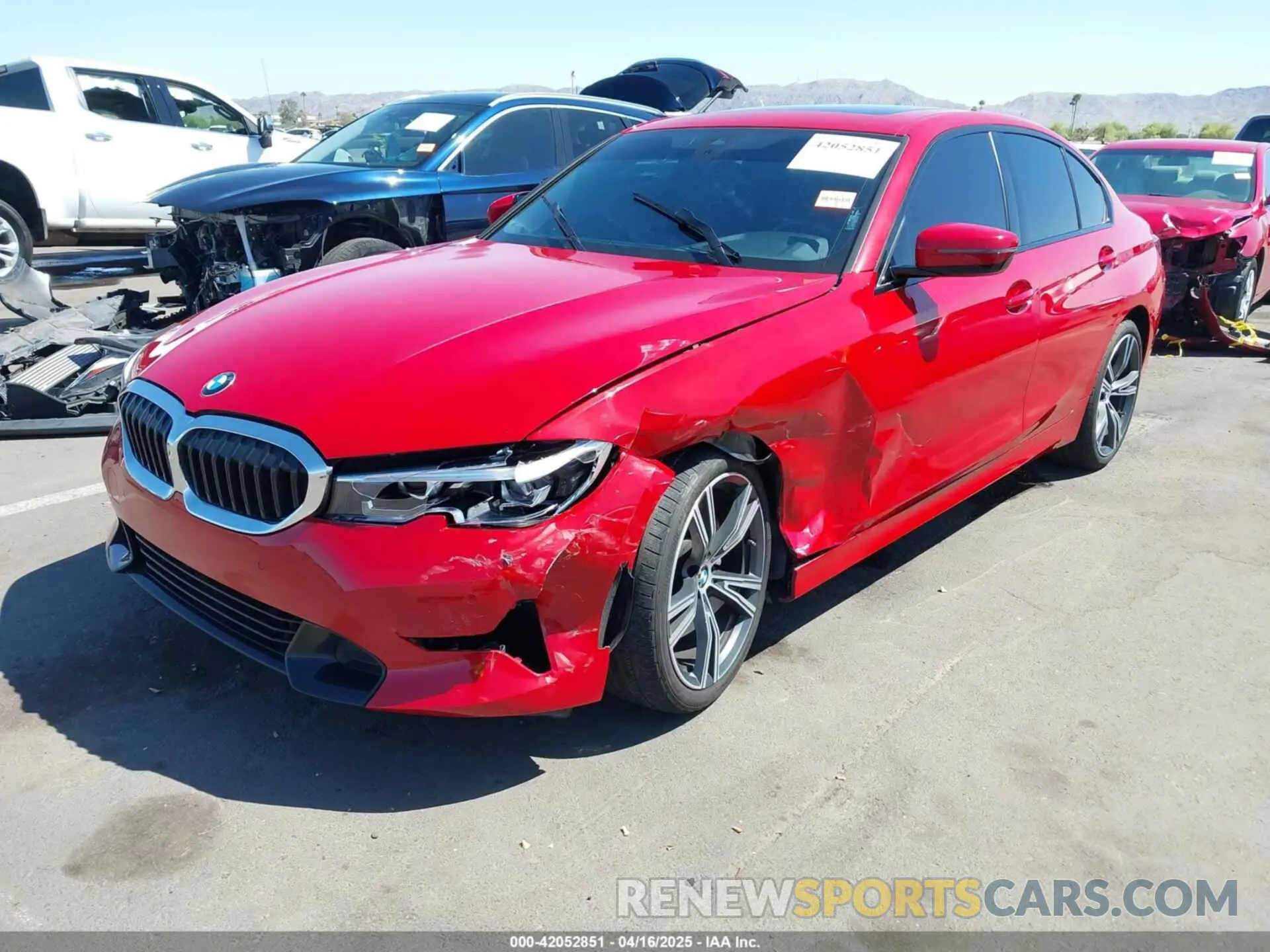 2 fotografías del automóvil dañado 3MW5R1J09N8C52274 BMW 330I 2022