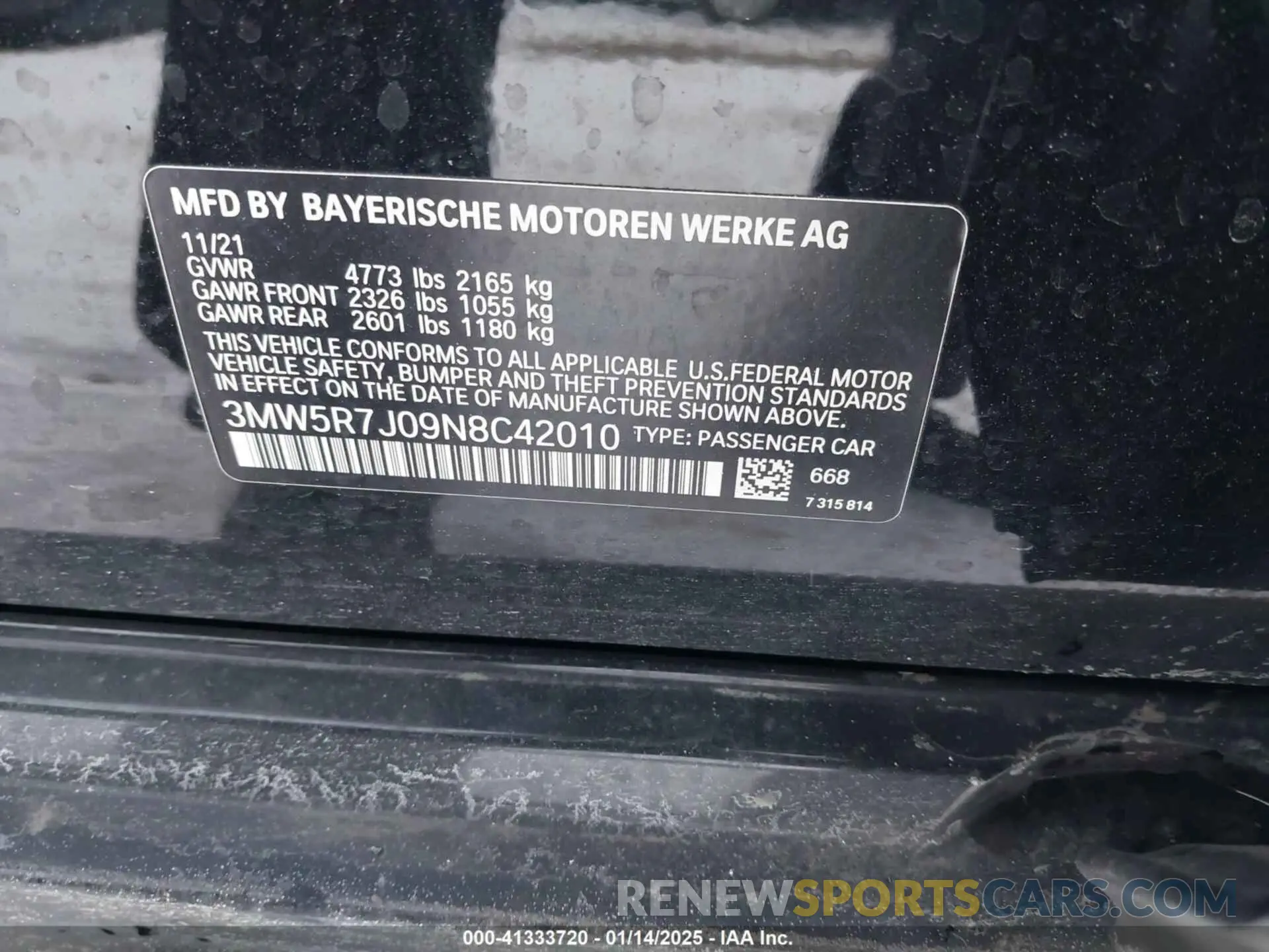 9 fotografías del automóvil dañado 3MW5R7J09N8C42010 BMW 330I 2022