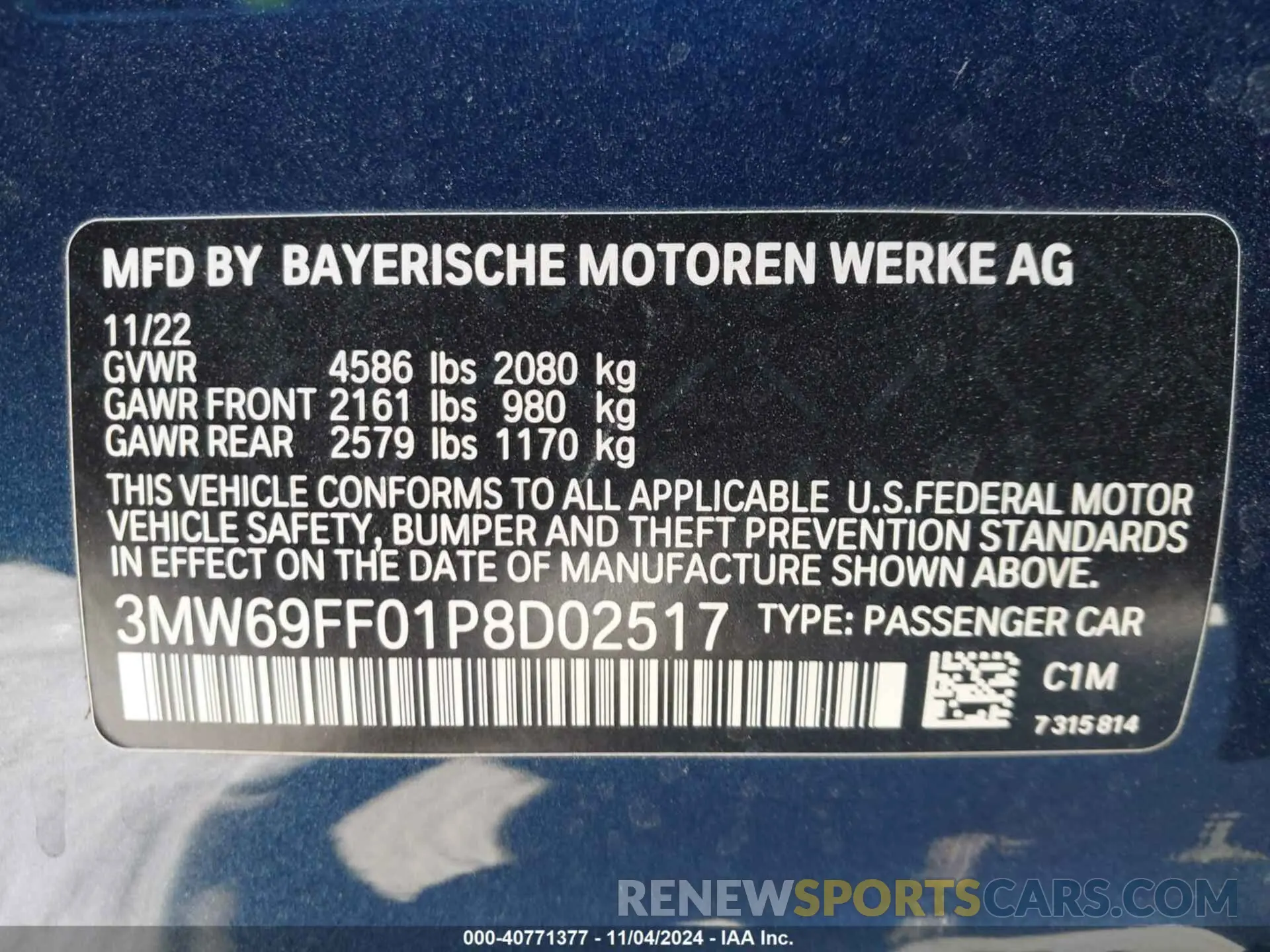 9 fotografías del automóvil dañado 3MW69FF01P8D02517 BMW 330I 2023