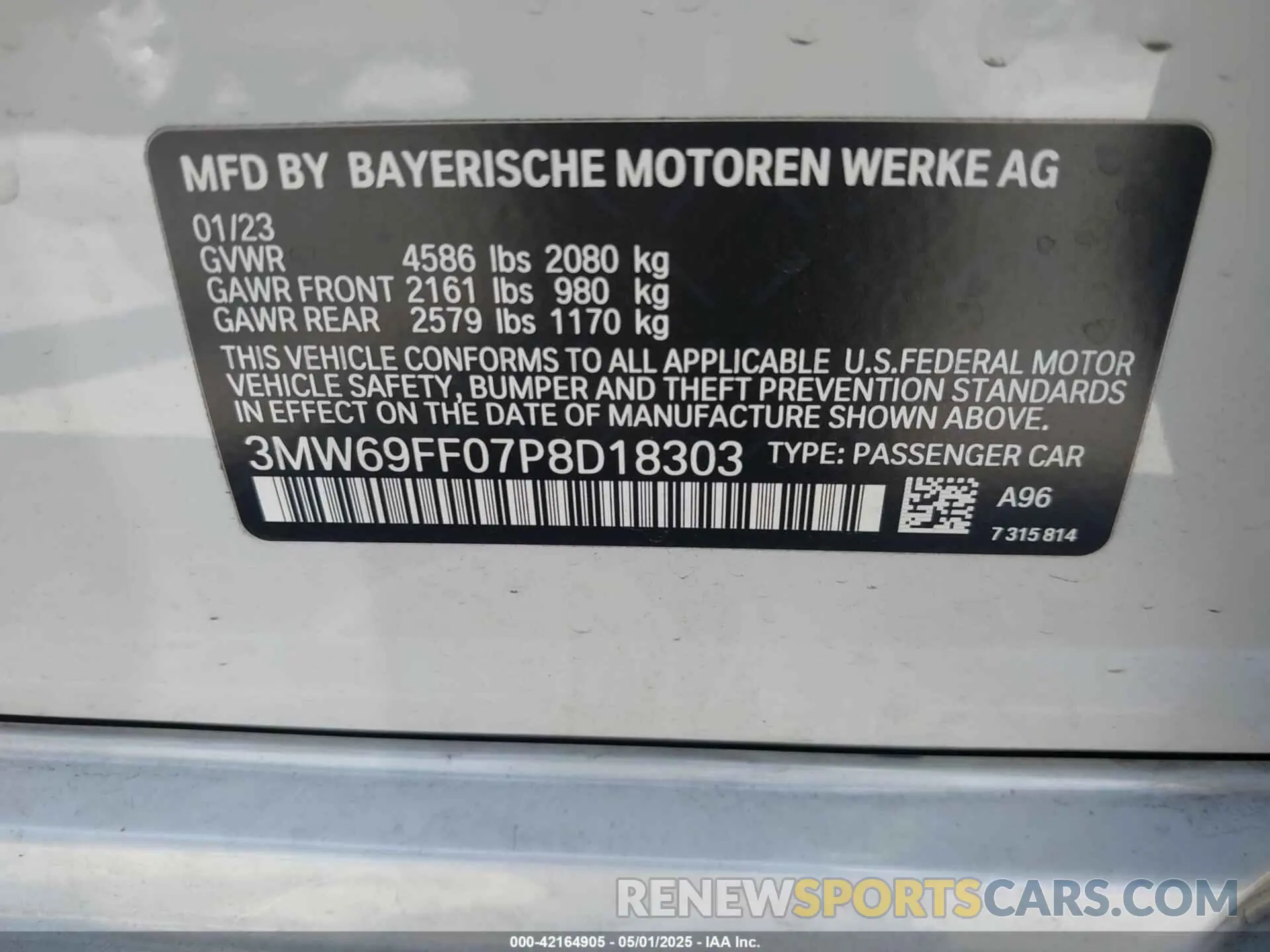 9 fotografías del automóvil dañado 3MW69FF07P8D18303 BMW 330I 2023