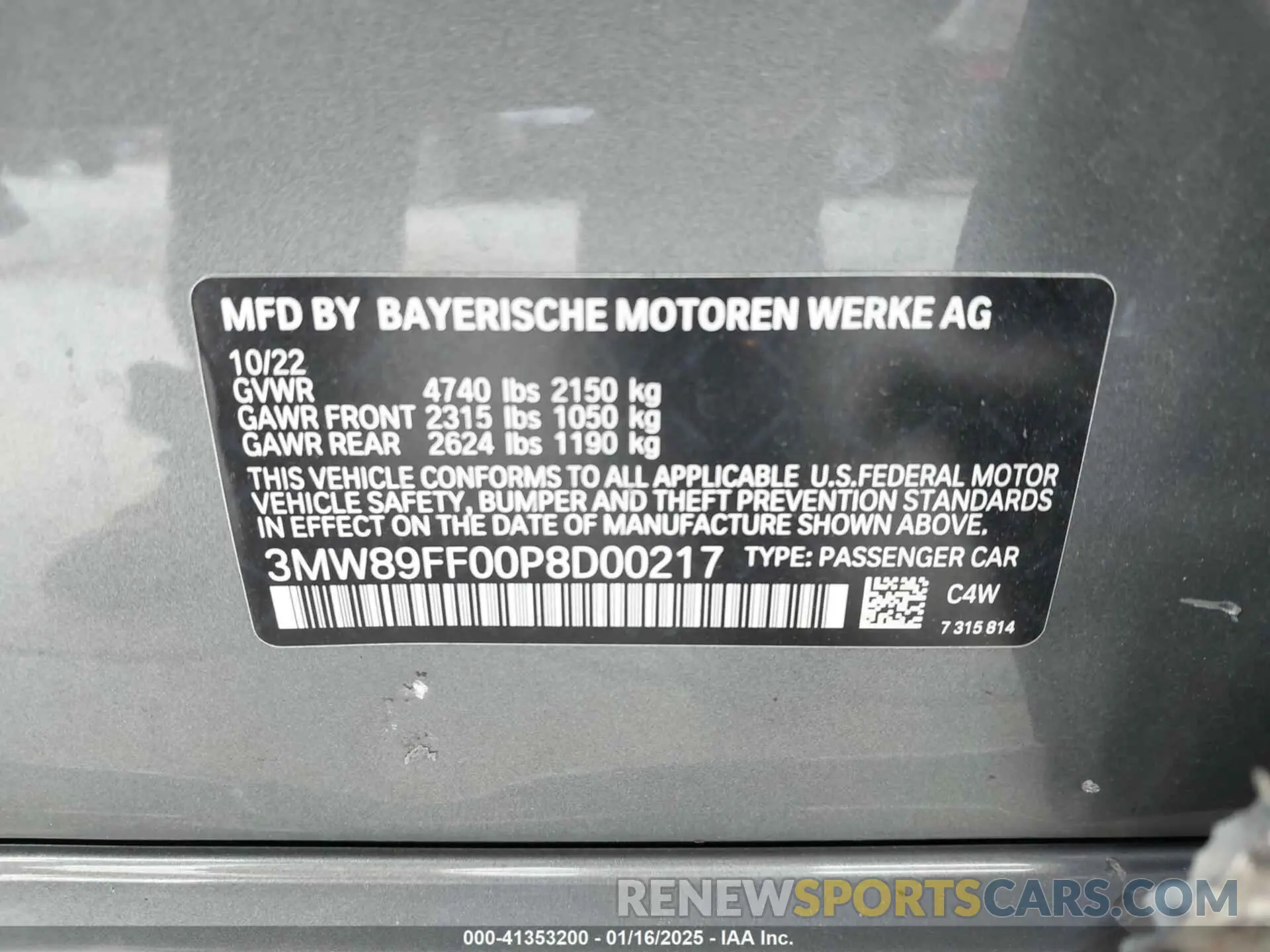 9 fotografías del automóvil dañado 3MW89FF00P8D00217 BMW 330I 2023