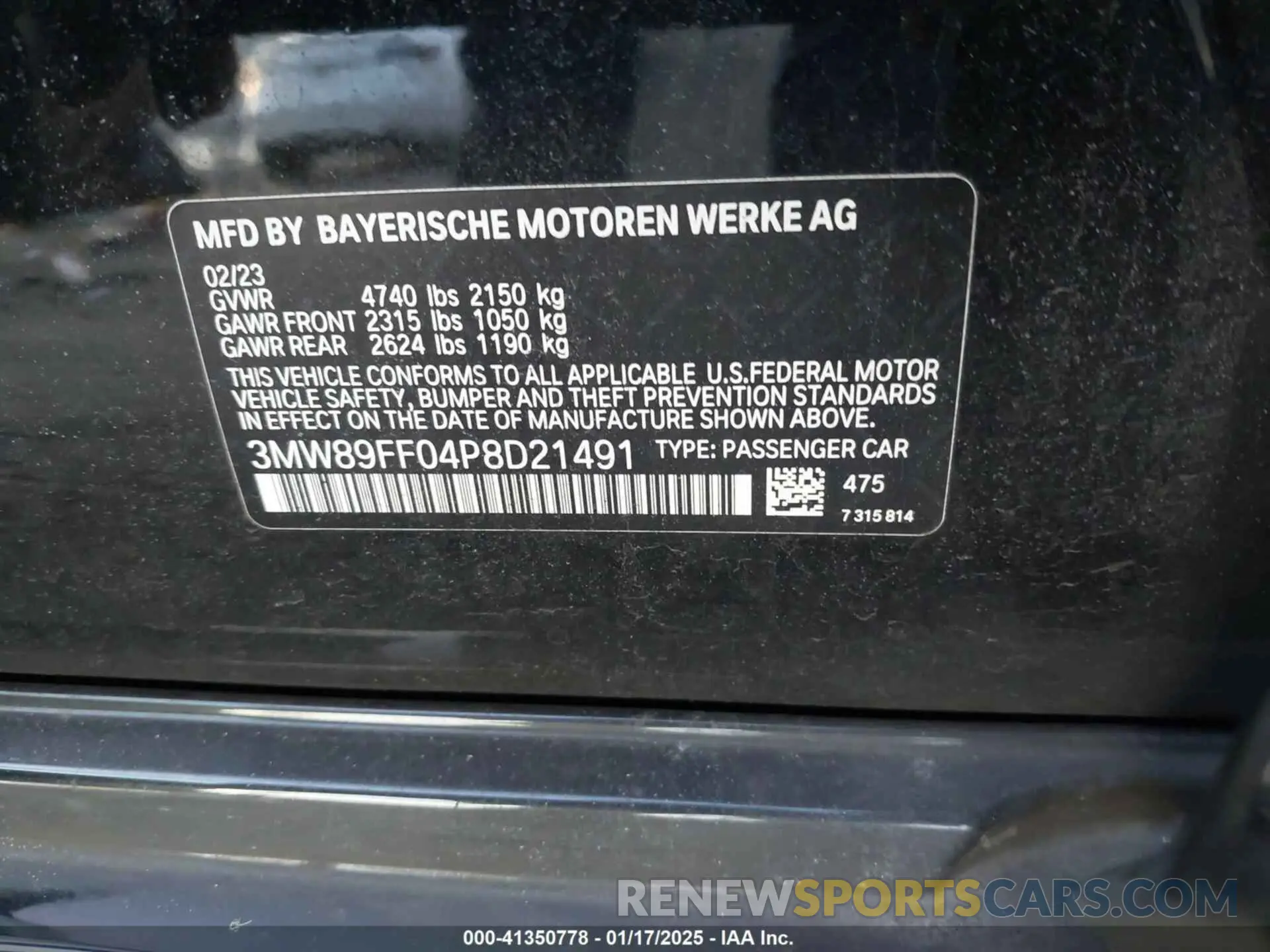 9 fotografías del automóvil dañado 3MW89FF04P8D21491 BMW 330I 2023