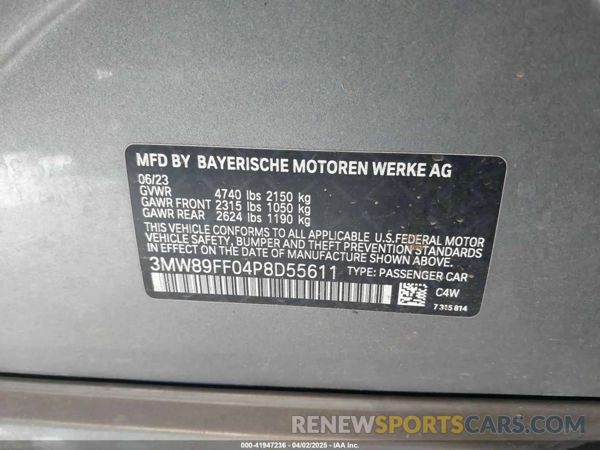 9 fotografías del automóvil dañado 3MW89FF04P8D55611 BMW 330I 2023