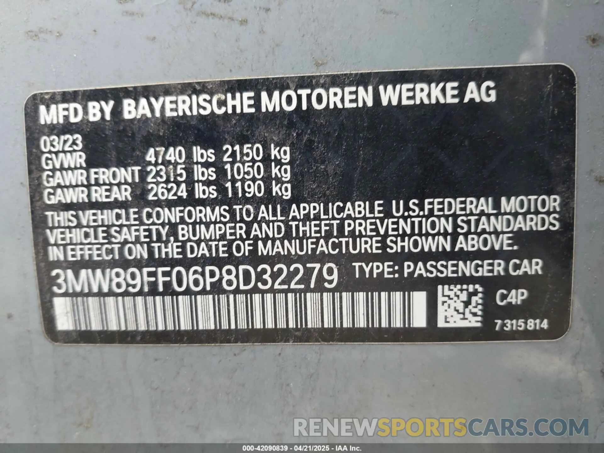 9 fotografías del automóvil dañado 3MW89FF06P8D32279 BMW 330I 2023
