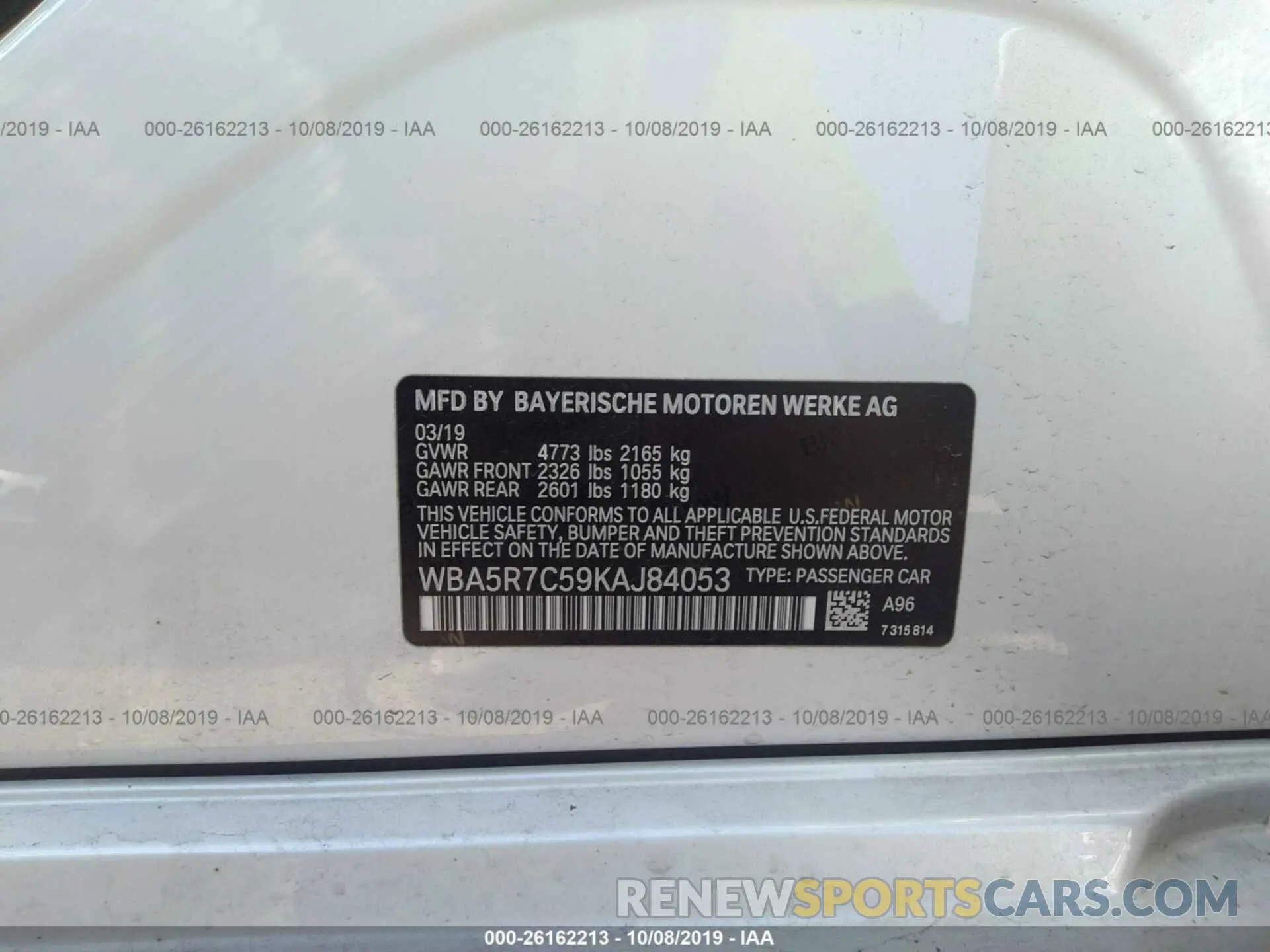 9 fotografías del automóvil dañado WBA5R7C59KAJ84053 BMW 330XI 2019