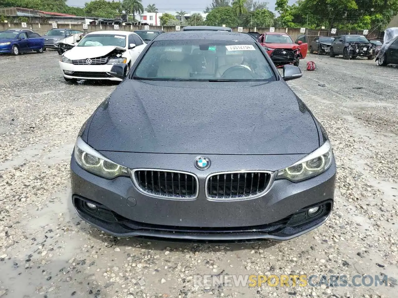 5 fotografías del automóvil dañado WBA4J1C57KBM18376 BMW 4 SERIES 2019