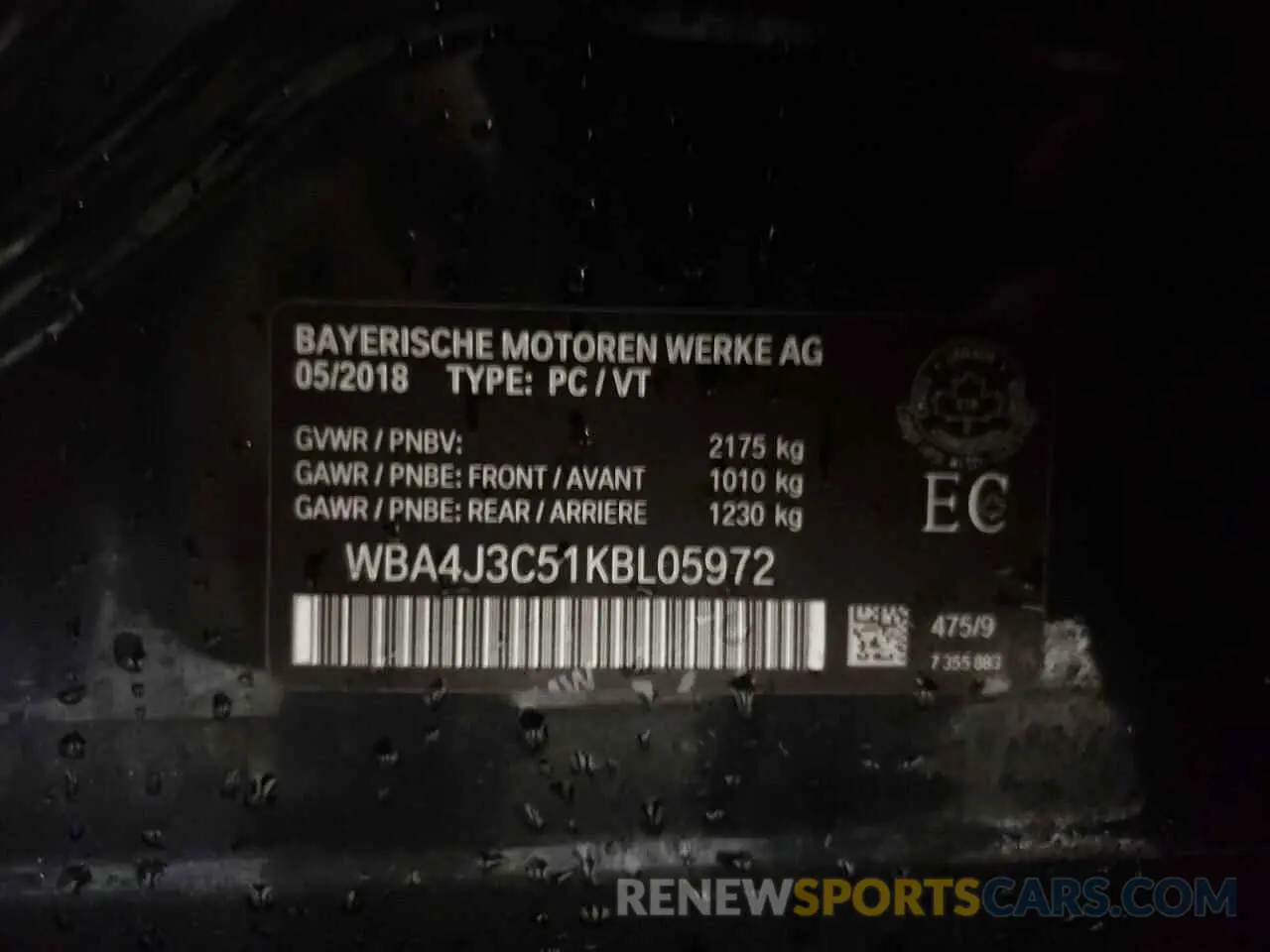 13 fotografías del automóvil dañado WBA4J3C51KBL05972 BMW 4 SERIES 2019