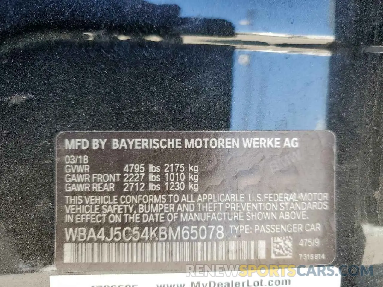 12 fotografías del automóvil dañado WBA4J5C54KBM65078 BMW 4 SERIES 2019