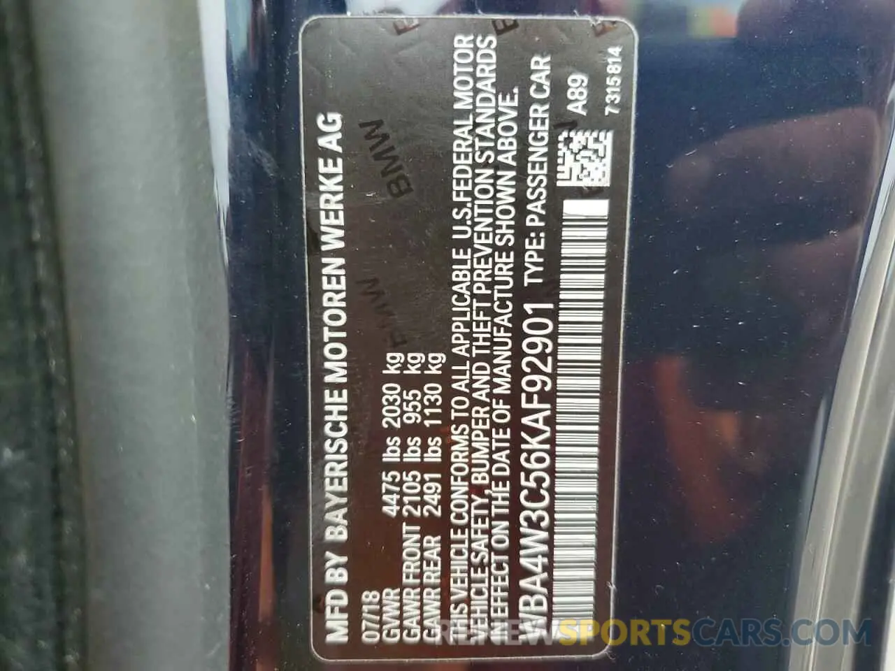 12 fotografías del automóvil dañado WBA4W3C56KAF92901 BMW 4 SERIES 2019