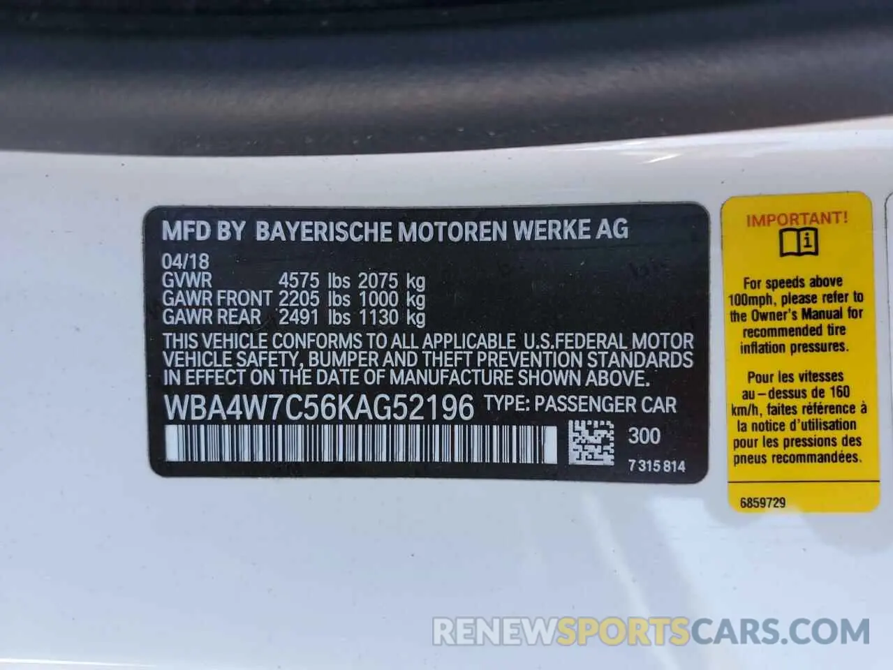 12 fotografías del automóvil dañado WBA4W7C56KAG52196 BMW 4 SERIES 2019