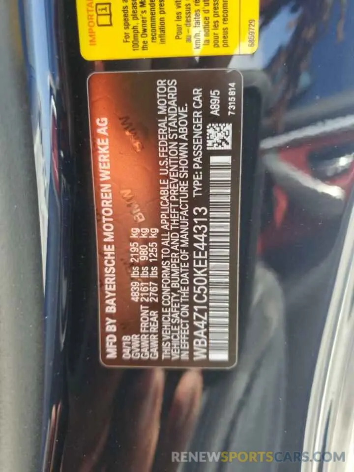 13 fotografías del automóvil dañado WBA4Z1C50KEE44313 BMW 4 SERIES 2019
