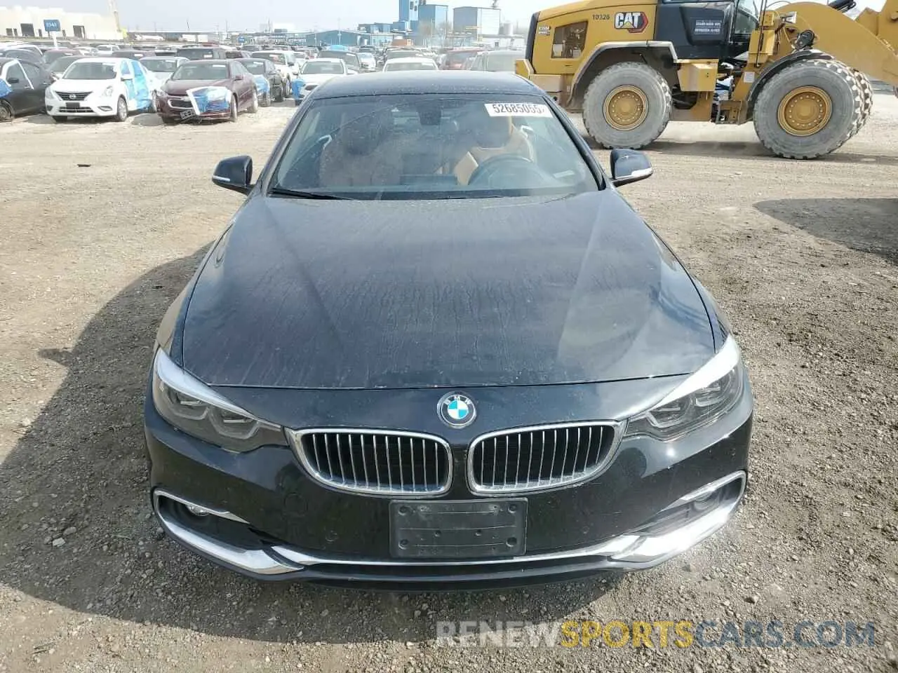 5 fotografías del automóvil dañado WBA4Z3C51KEF32377 BMW 4 SERIES 2019