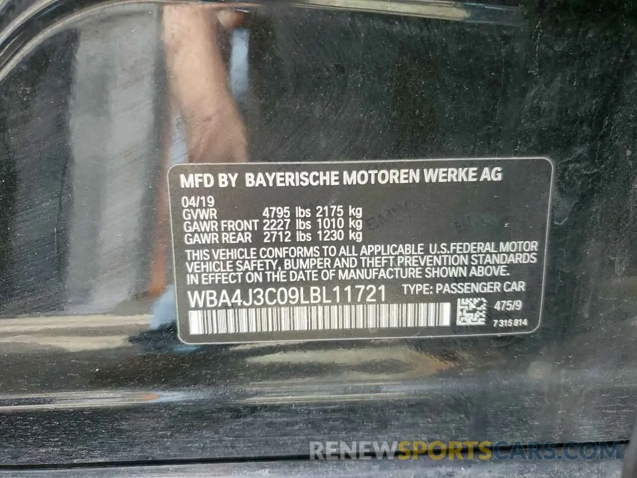 12 fotografías del automóvil dañado WBA4J3C09LBL11721 BMW 4 SERIES 2020
