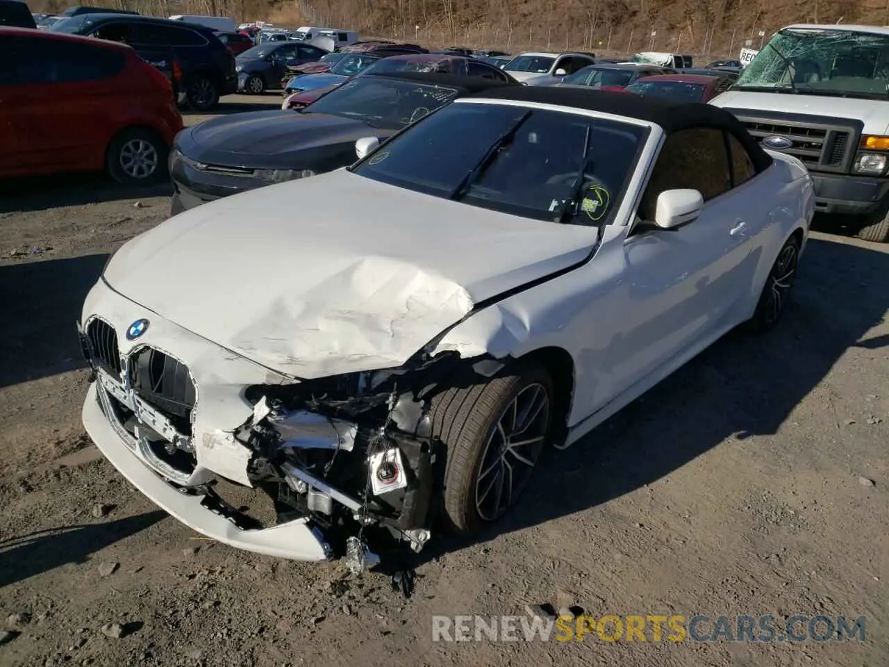 2 fotografías del automóvil dañado WBA23AT02MCG26381 BMW 4 SERIES 2021