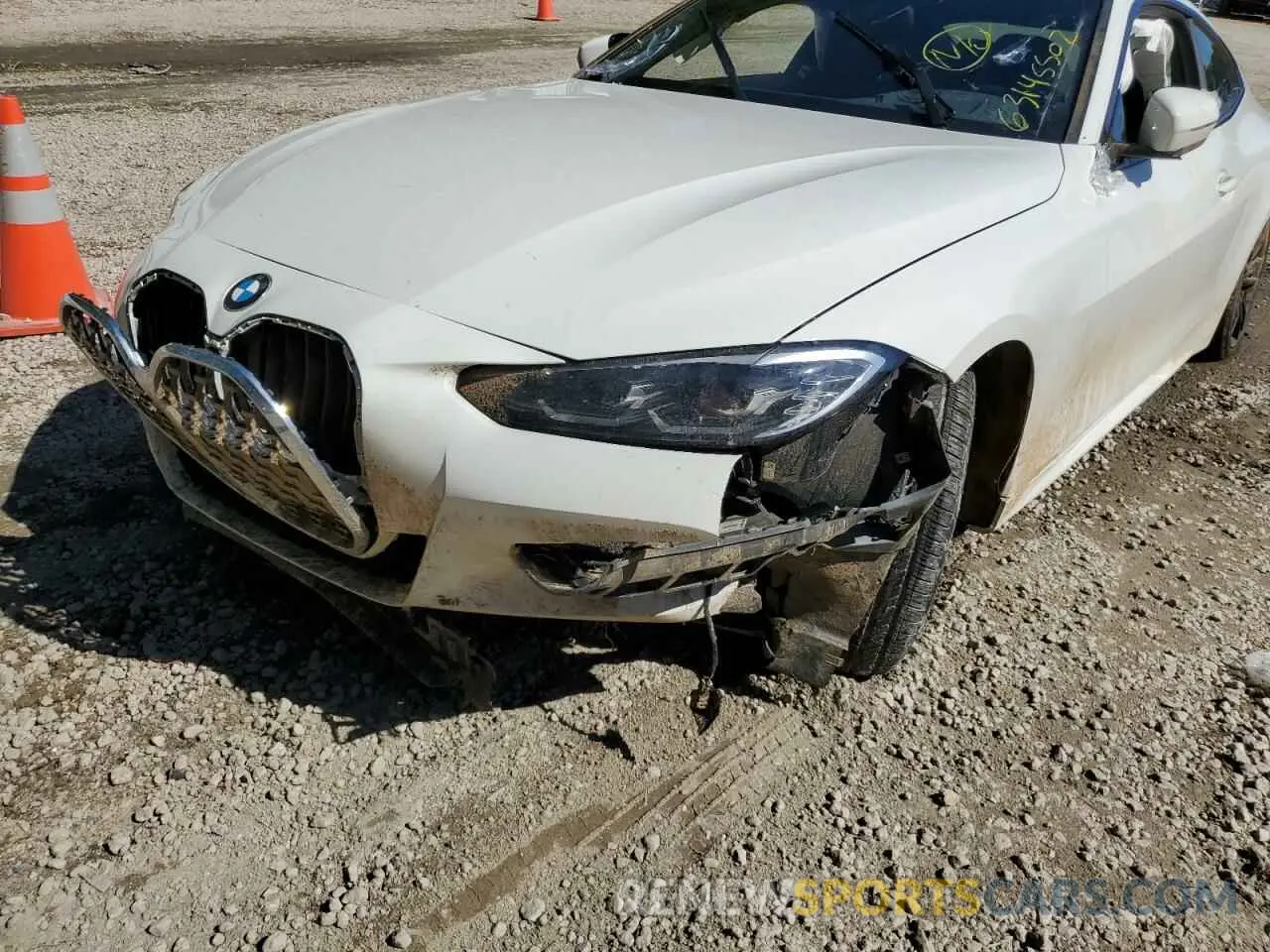 9 fotografías del automóvil dañado WBA53AP00MCG18075 BMW 4 SERIES 2021